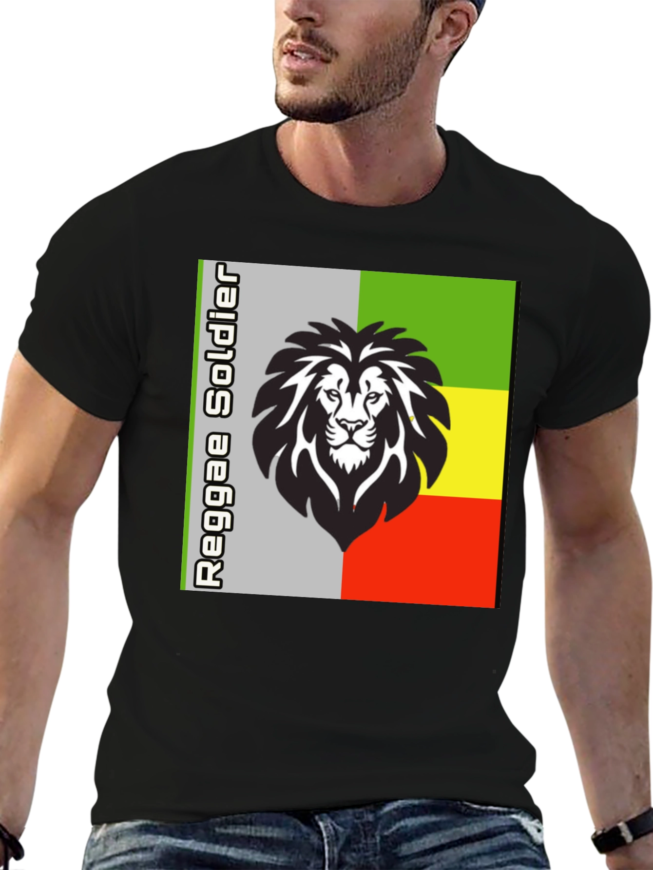 Reggae Soldier Lion Graphic T-Shirt