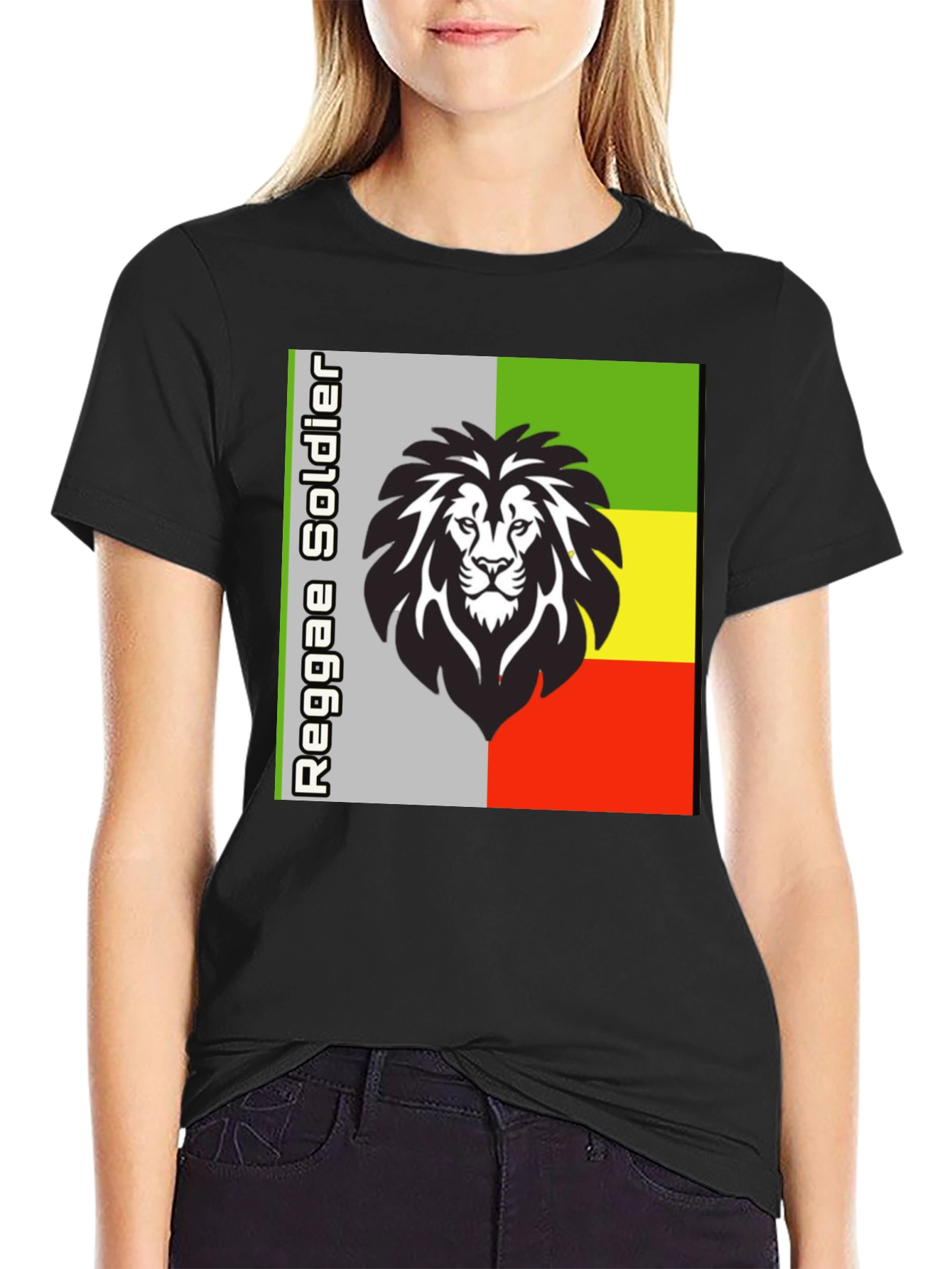Reggae Soldier Lion Graphic T-Shirt