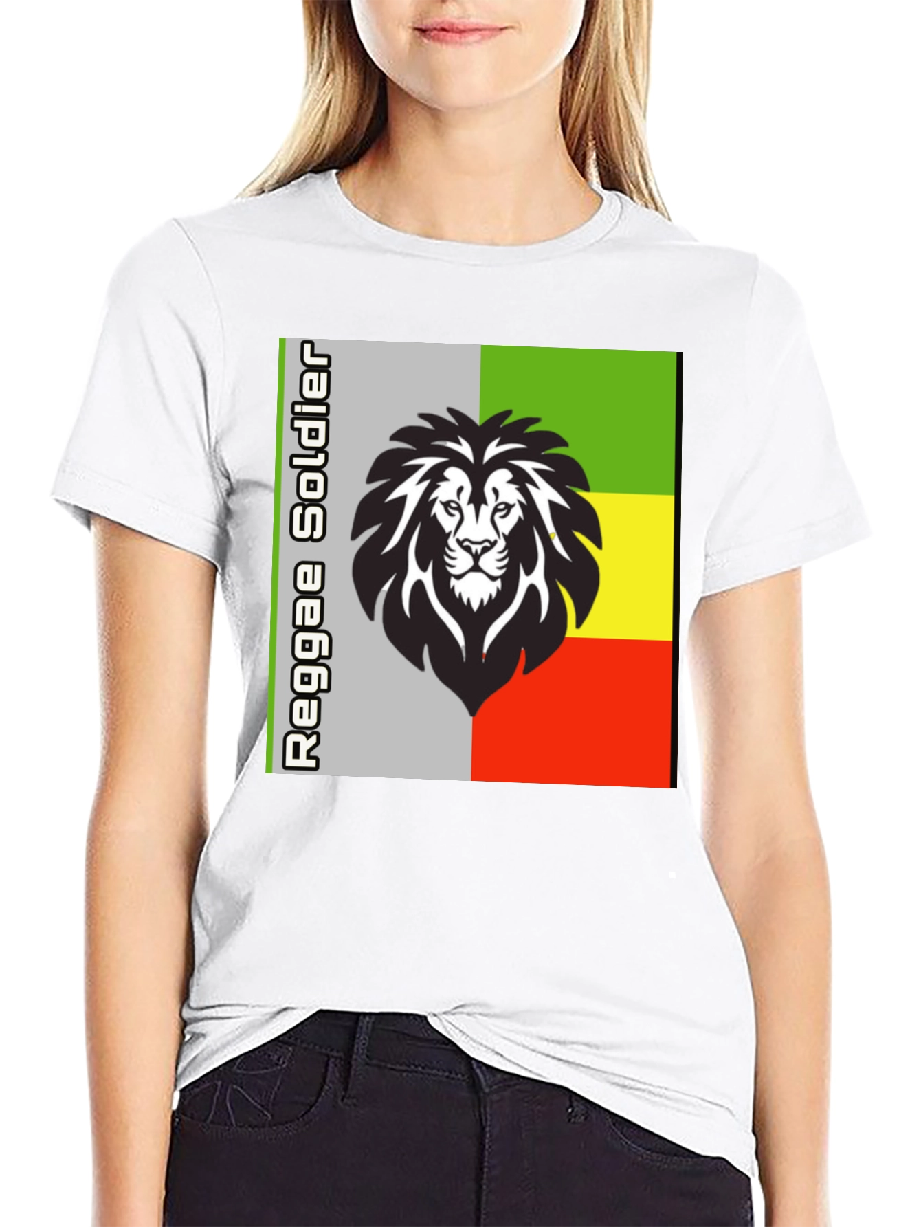 Reggae Soldier Lion Graphic T-Shirt