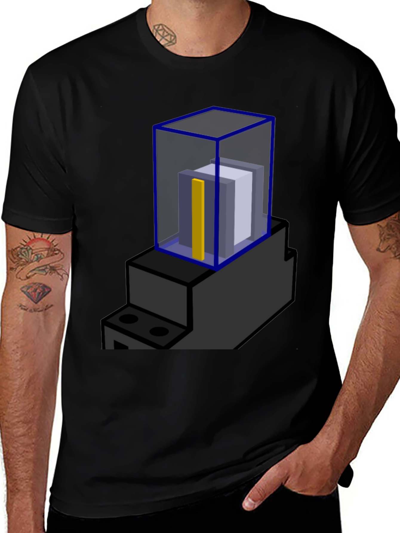 Abstract Block Print T-Shirt - Modern Graphic Tee