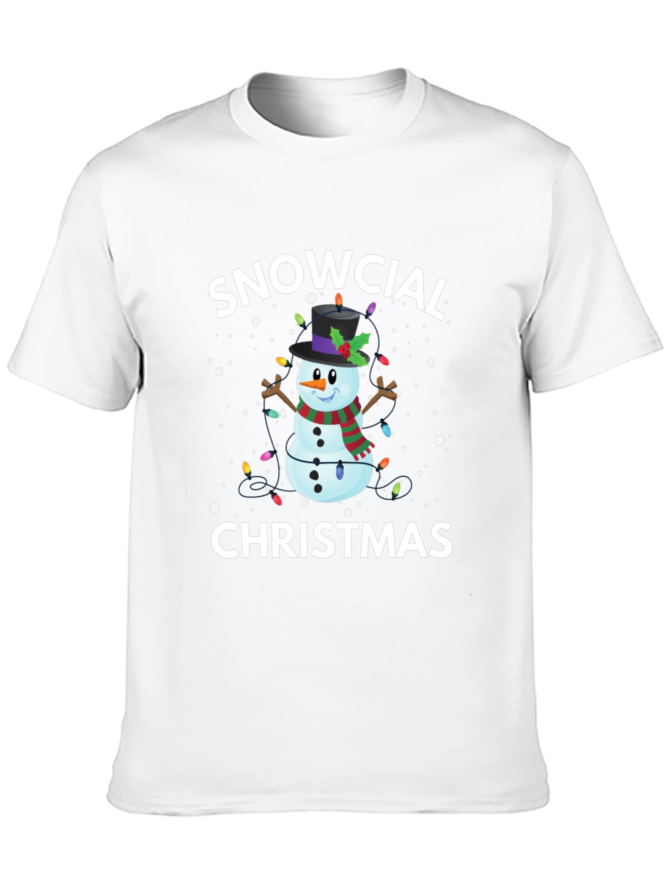Snowcial Christmas Black T-Shirt