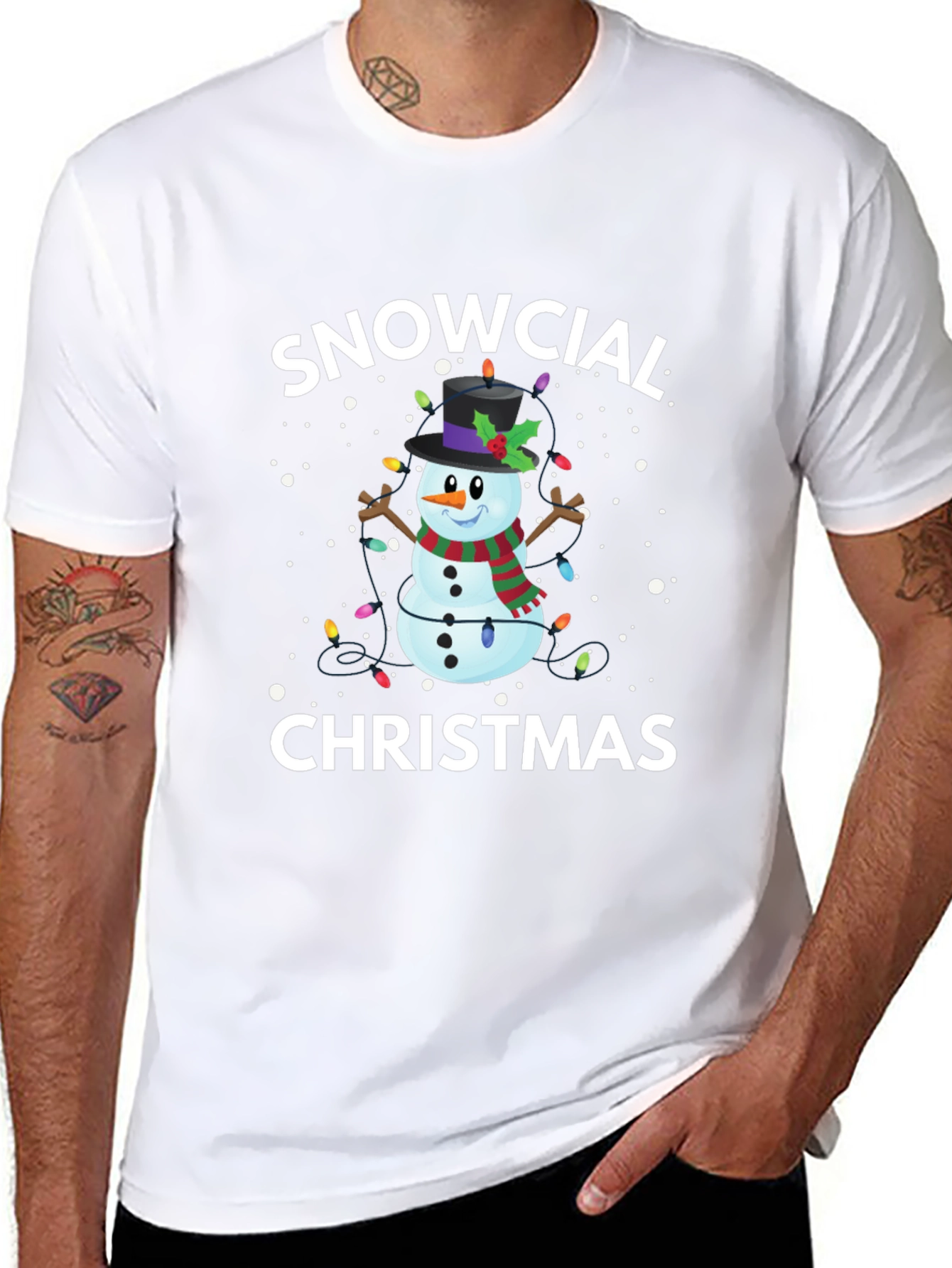 Snowcial Christmas Black T-Shirt