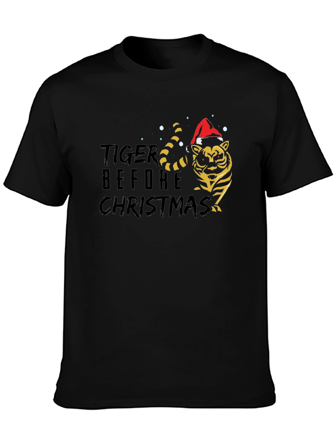 Tiger Before Christmas Black T-Shirt