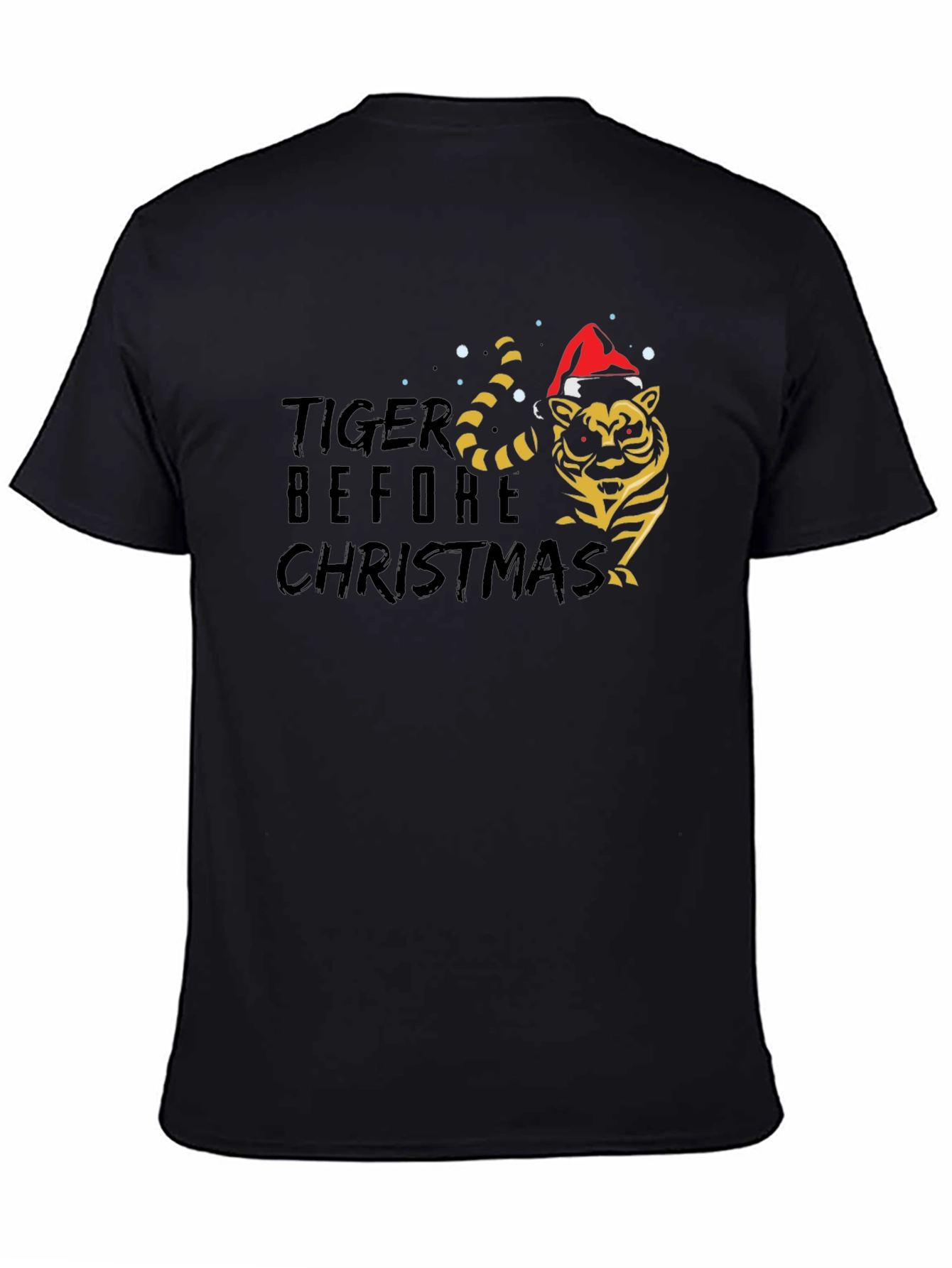 Tiger Before Christmas Black T-Shirt