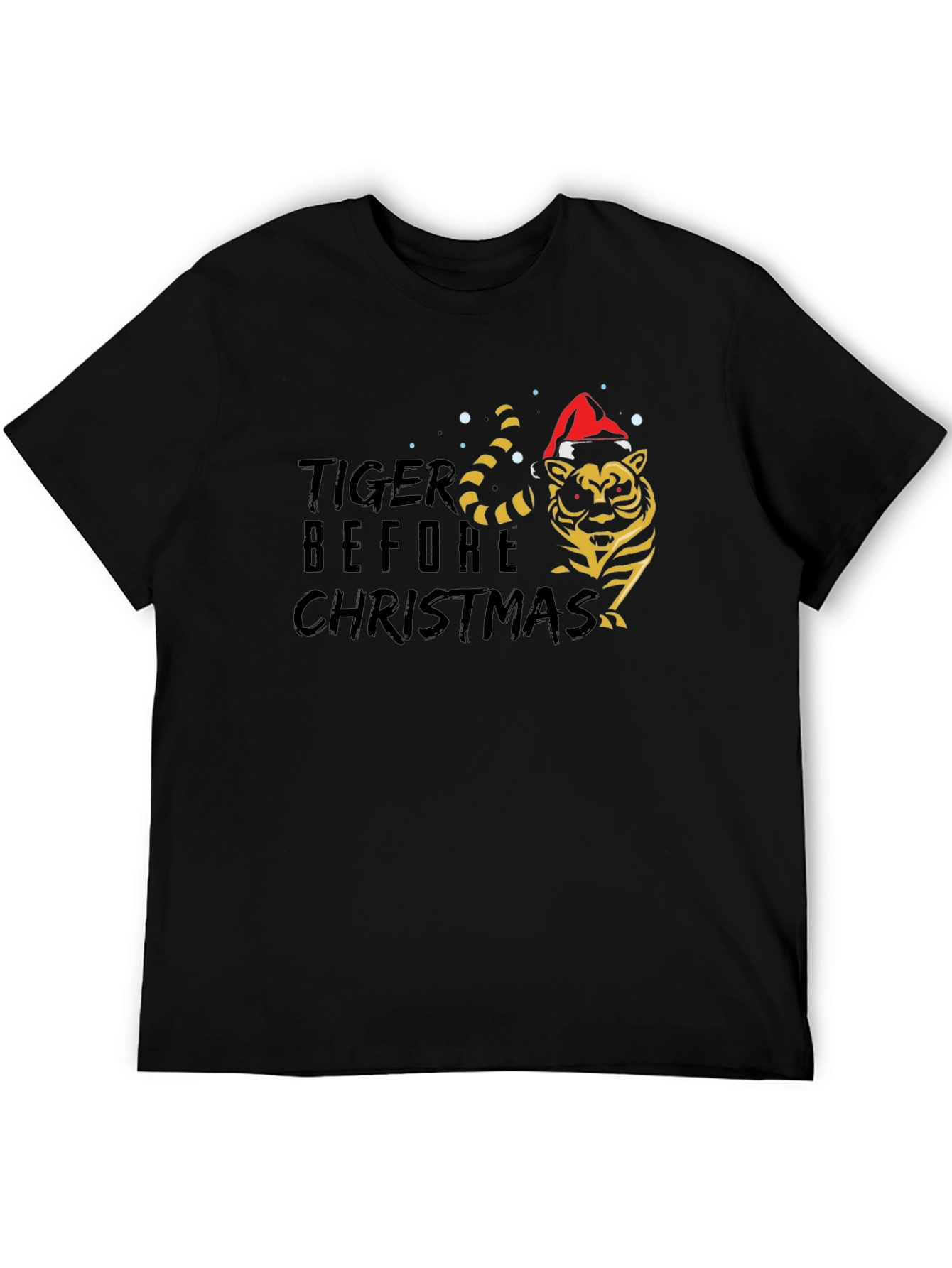 Tiger Before Christmas Black T-Shirt