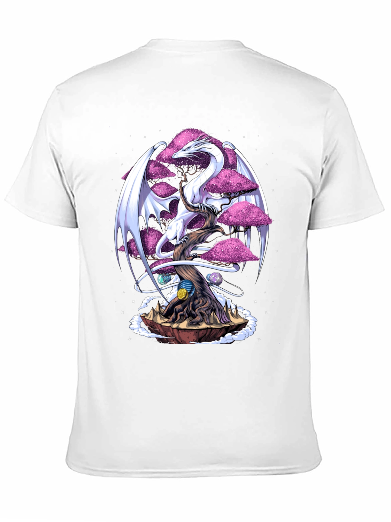 Dragon Tree Graphic Tee - Fantasy Art Shirt