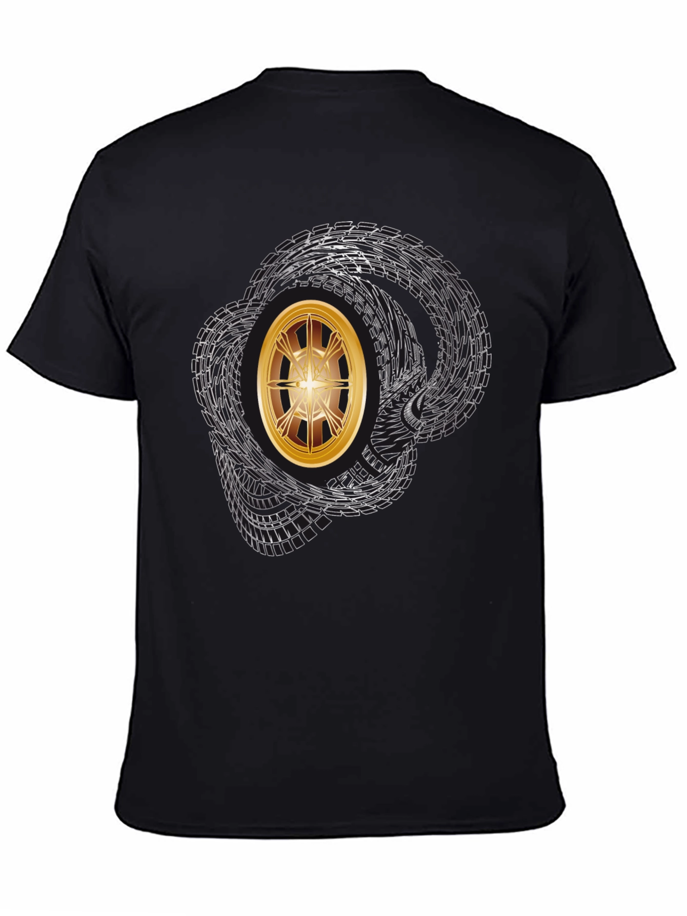 Graphic Tee - Tire Tracks & Gold Rim