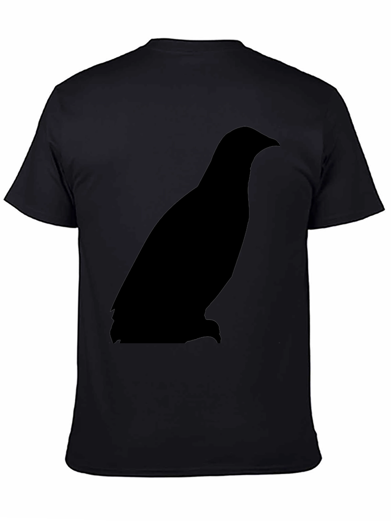 Mens Black T-Shirt with Bird Silhouette Graphic