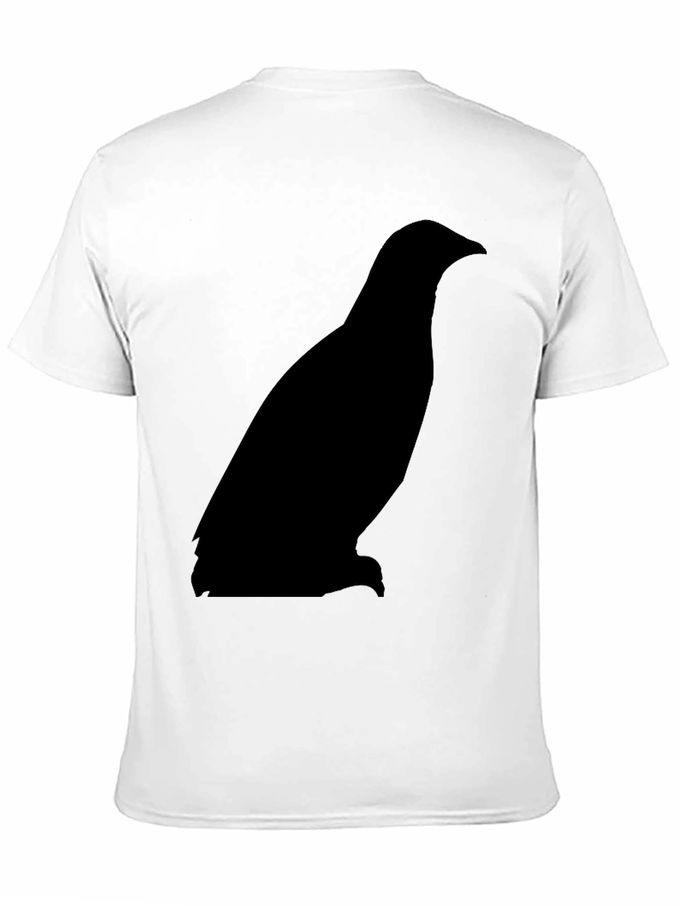 Mens Black T-Shirt with Bird Silhouette Graphic