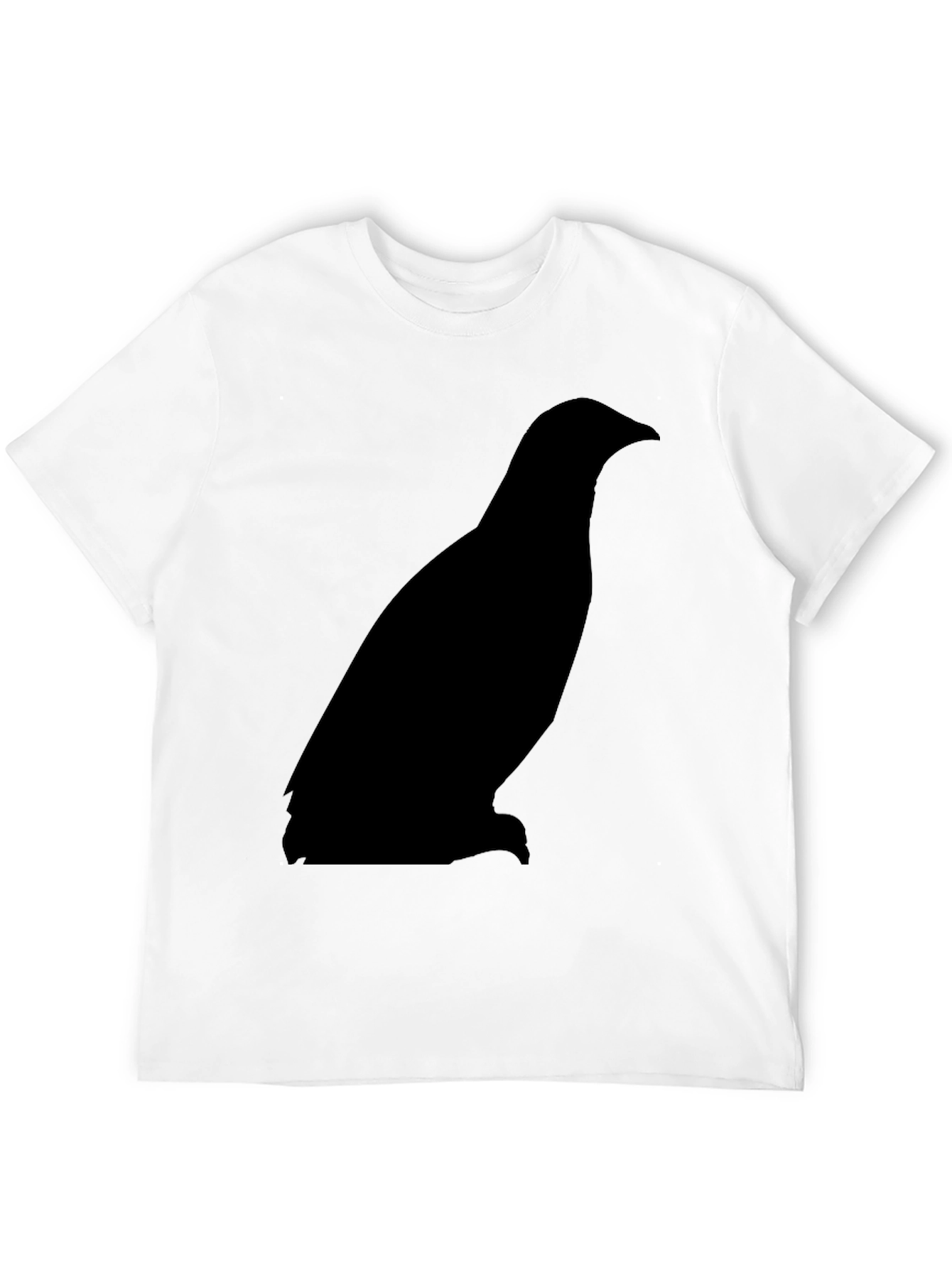 Mens Black T-Shirt with Bird Silhouette Graphic