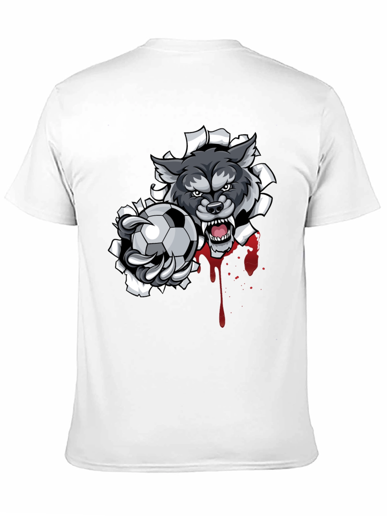 Wolf Soccer Ball Graphic T-Shirt