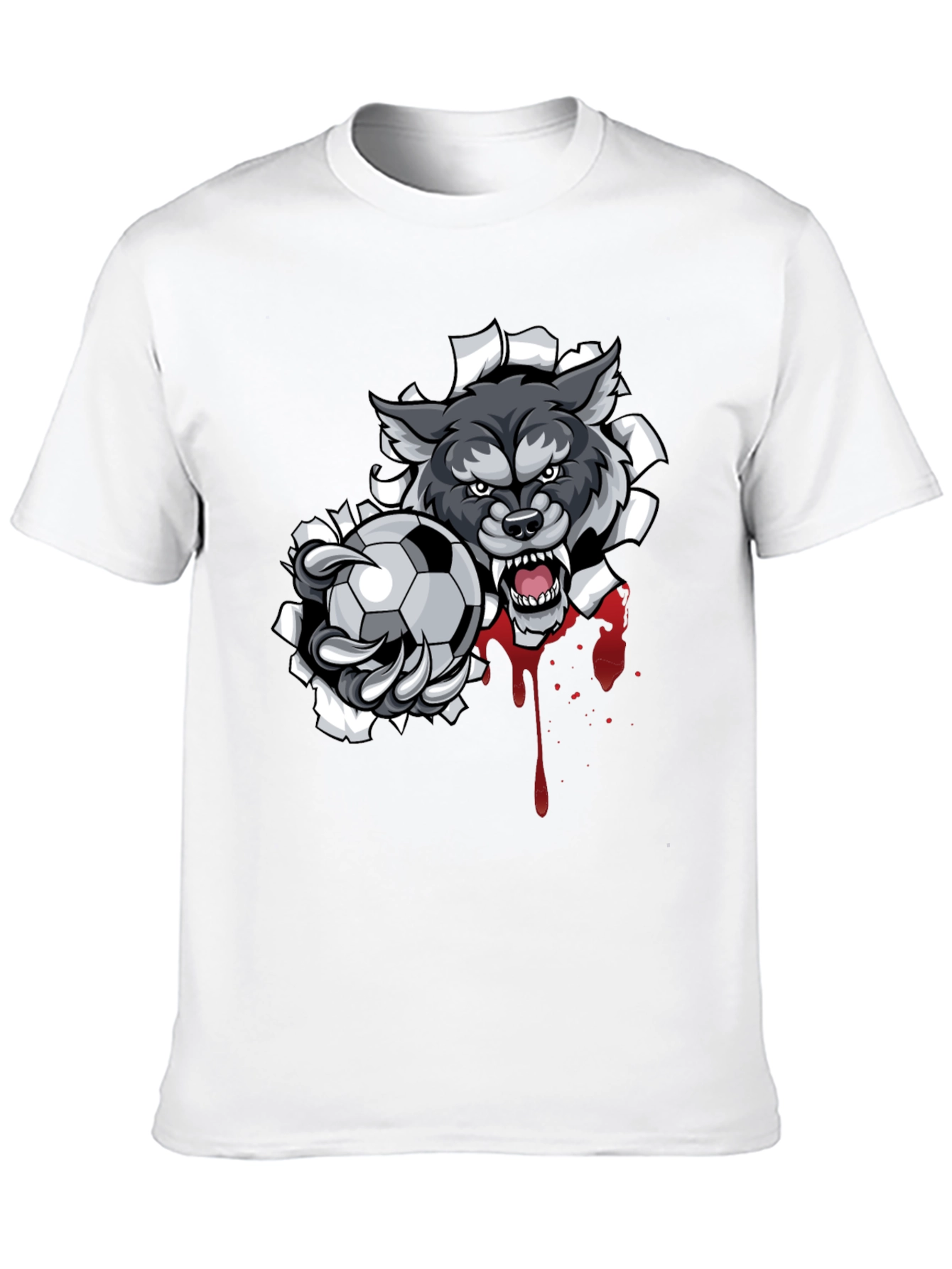 Wolf Soccer Ball Graphic T-Shirt