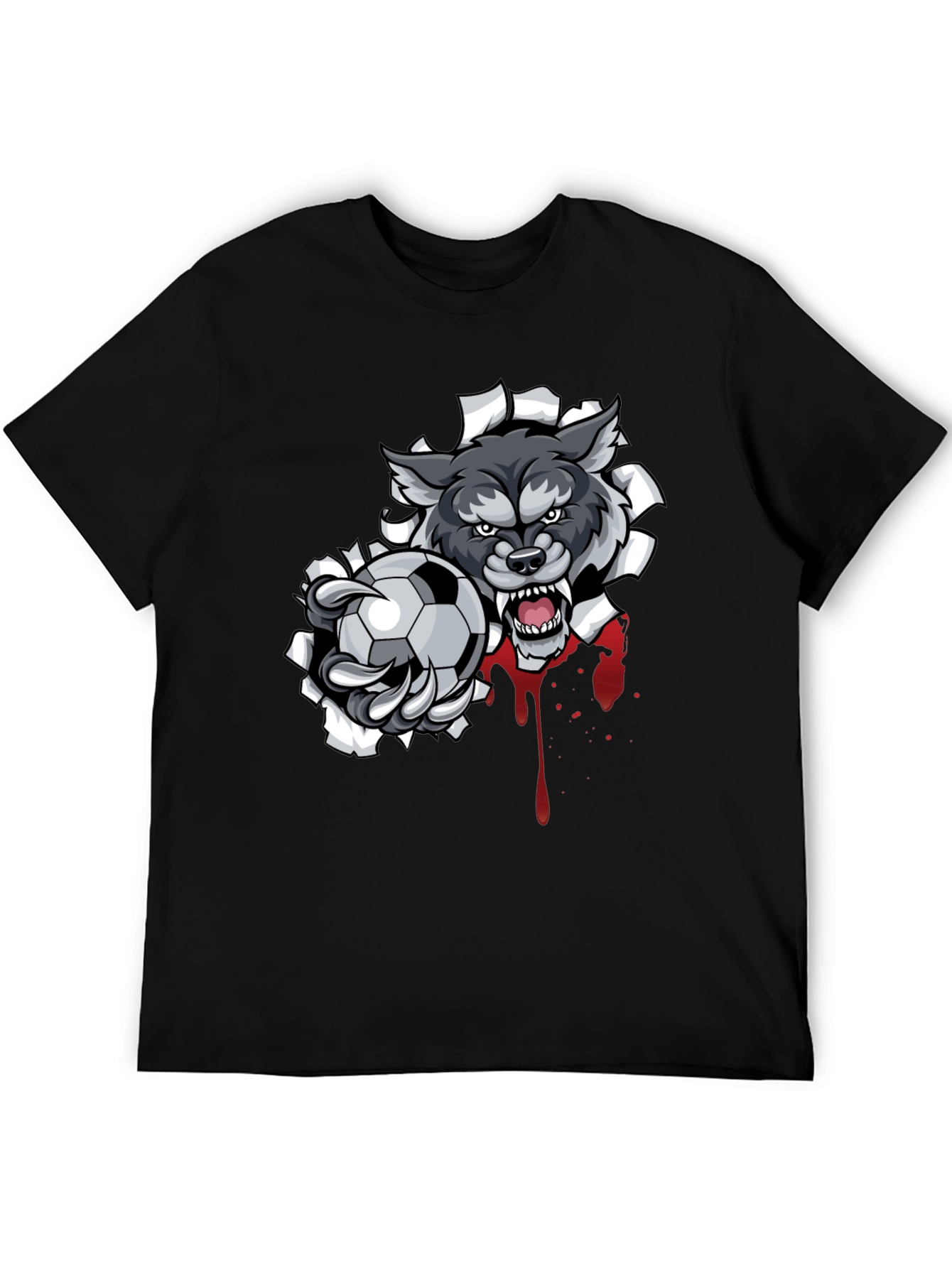 Wolf Soccer Ball Graphic T-Shirt