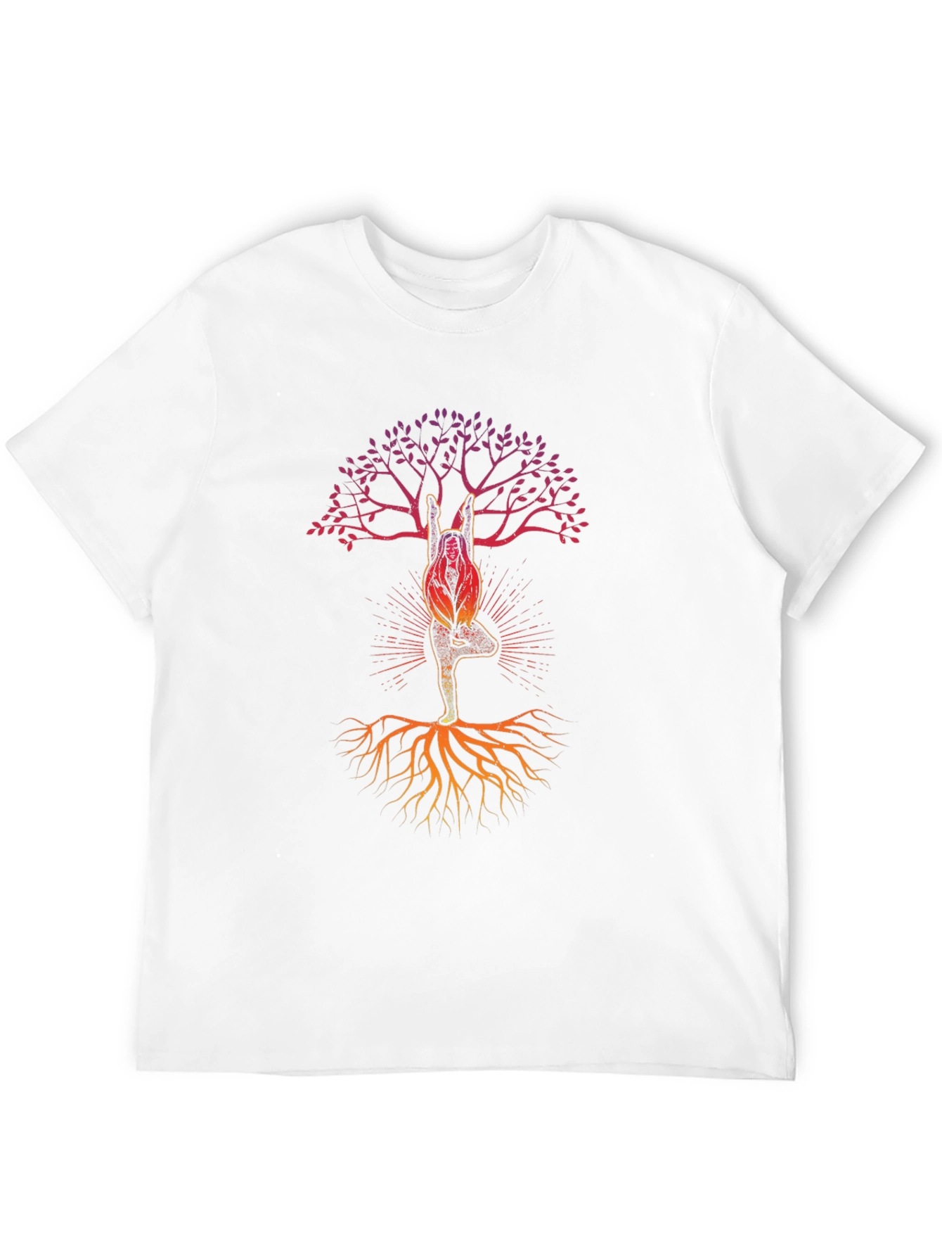 Yoga Tree Graphic Tee - Mens Black Cotton T-Shirt
