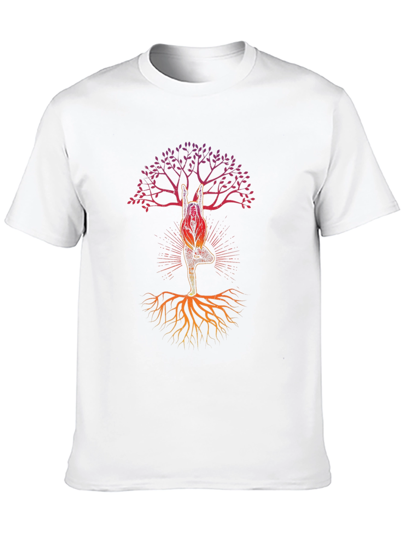 Yoga Tree Graphic Tee - Mens Black Cotton T-Shirt