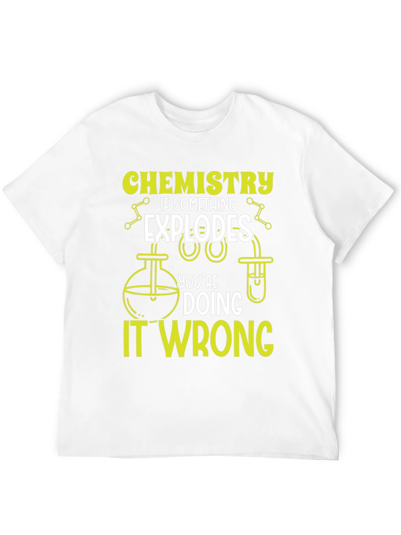 Chemistry Humor Black T-Shirt - Explosions are Wrong!