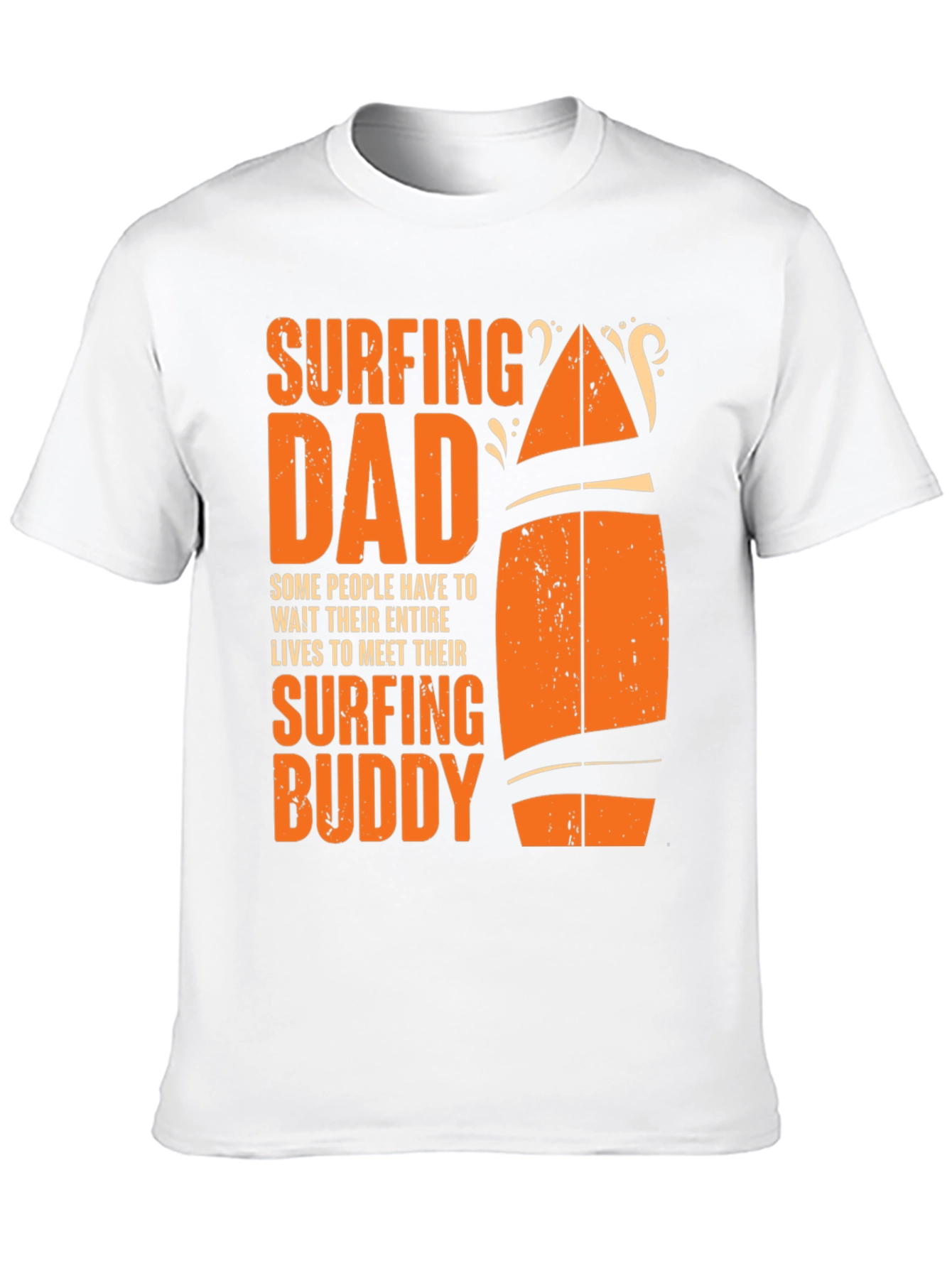 Surfing Dad & Buddy Black Cotton T-Shirt