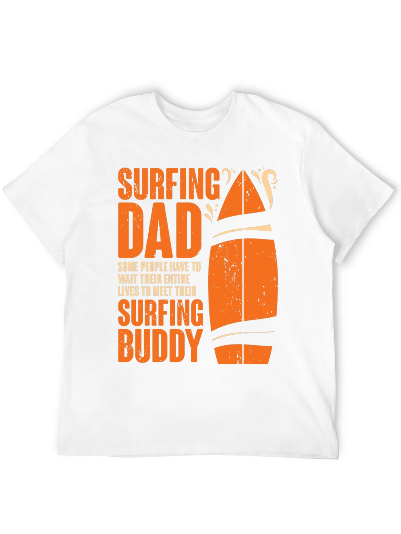 Surfing Dad & Buddy Black Cotton T-Shirt