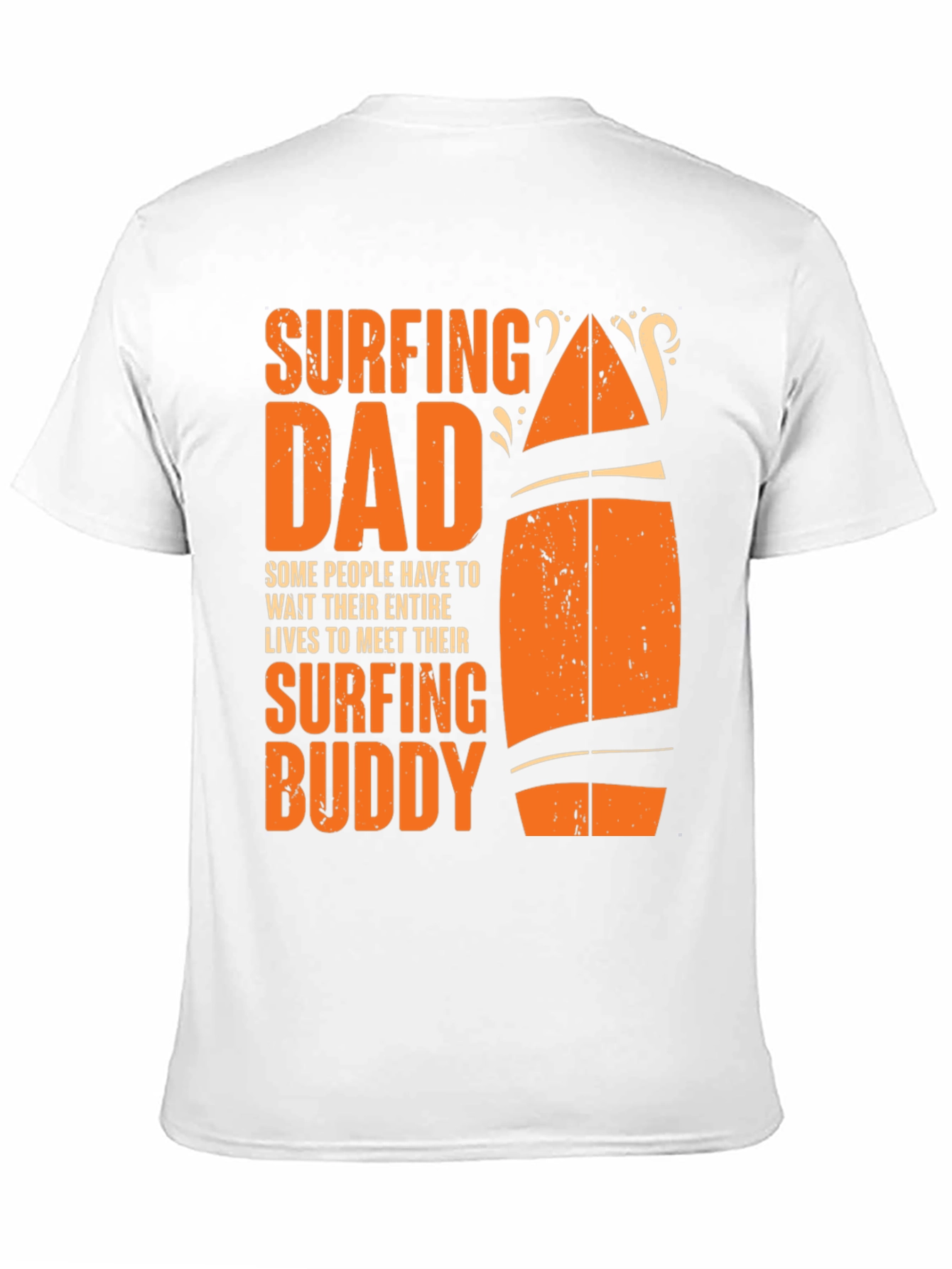 Surfing Dad & Buddy Black Cotton T-Shirt