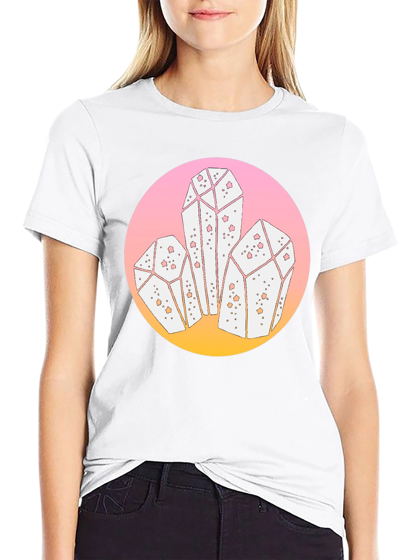 Crystal Cluster Graphic Black T-Shirt