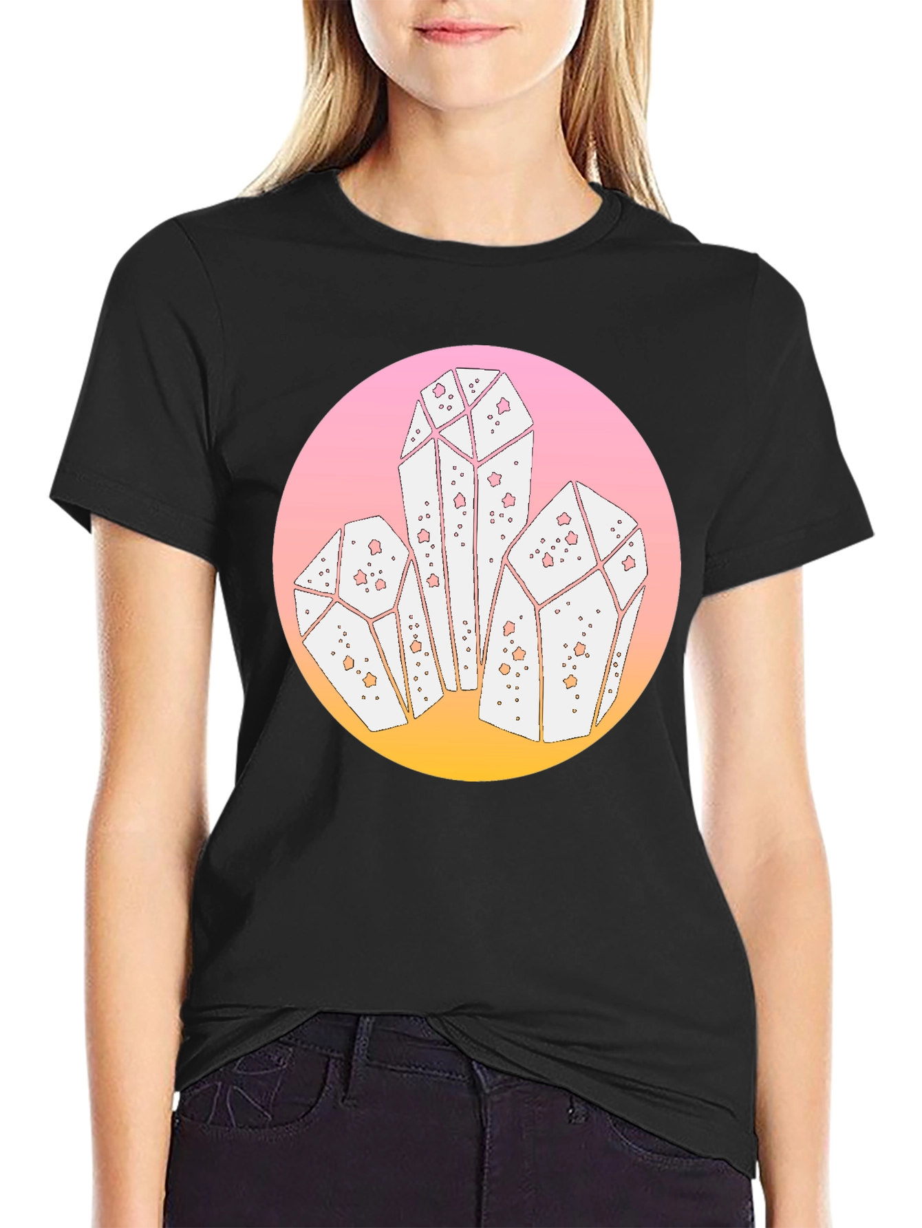 Crystal Cluster Graphic Black T-Shirt