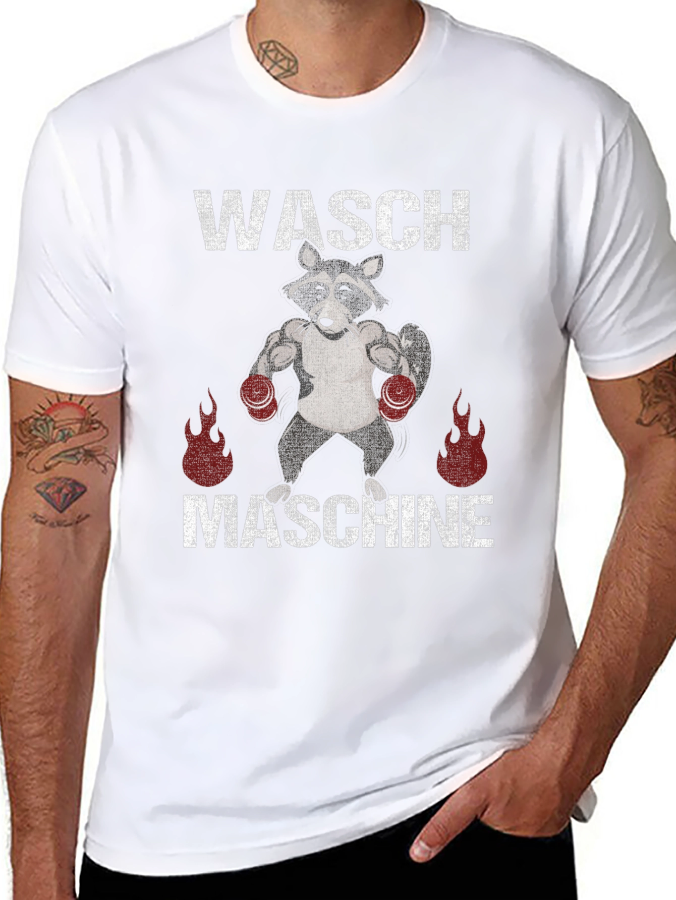 Waschmaschine Raccoon Boxing T-Shirt