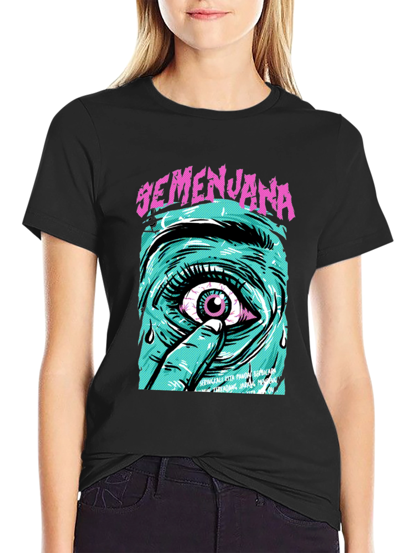 Eye Graphic Tee - Semenjana Black T-Shirt
