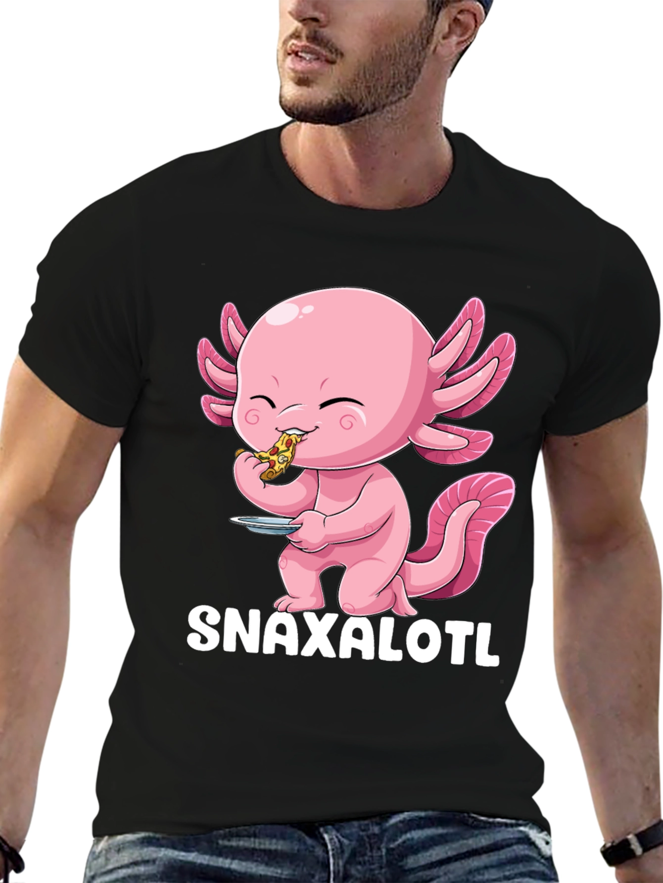 Snaxalotl T-Shirt - Cute Axolotl Pizza Lover