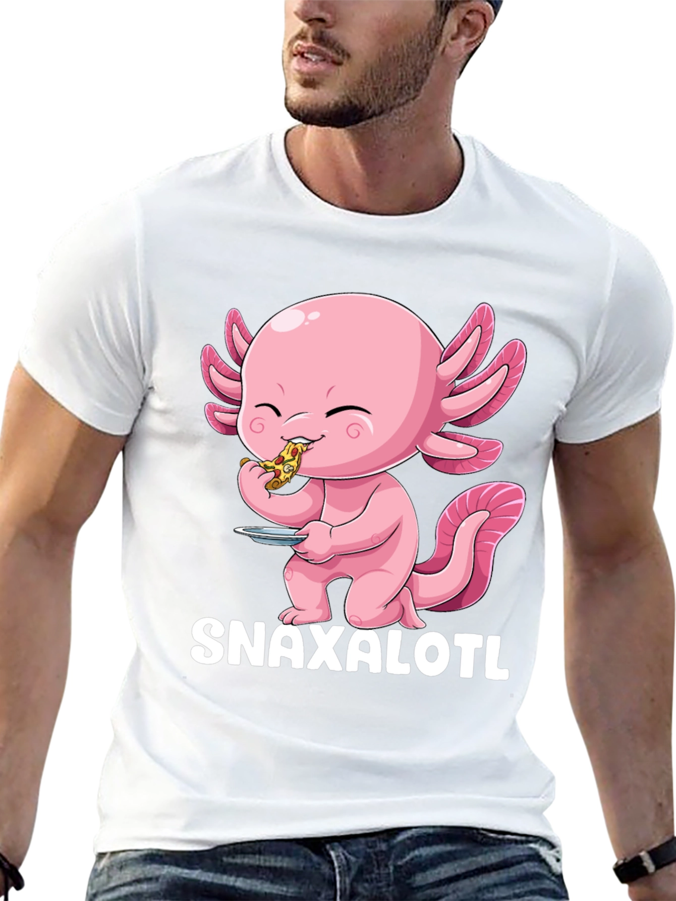 Snaxalotl T-Shirt - Cute Axolotl Pizza Lover