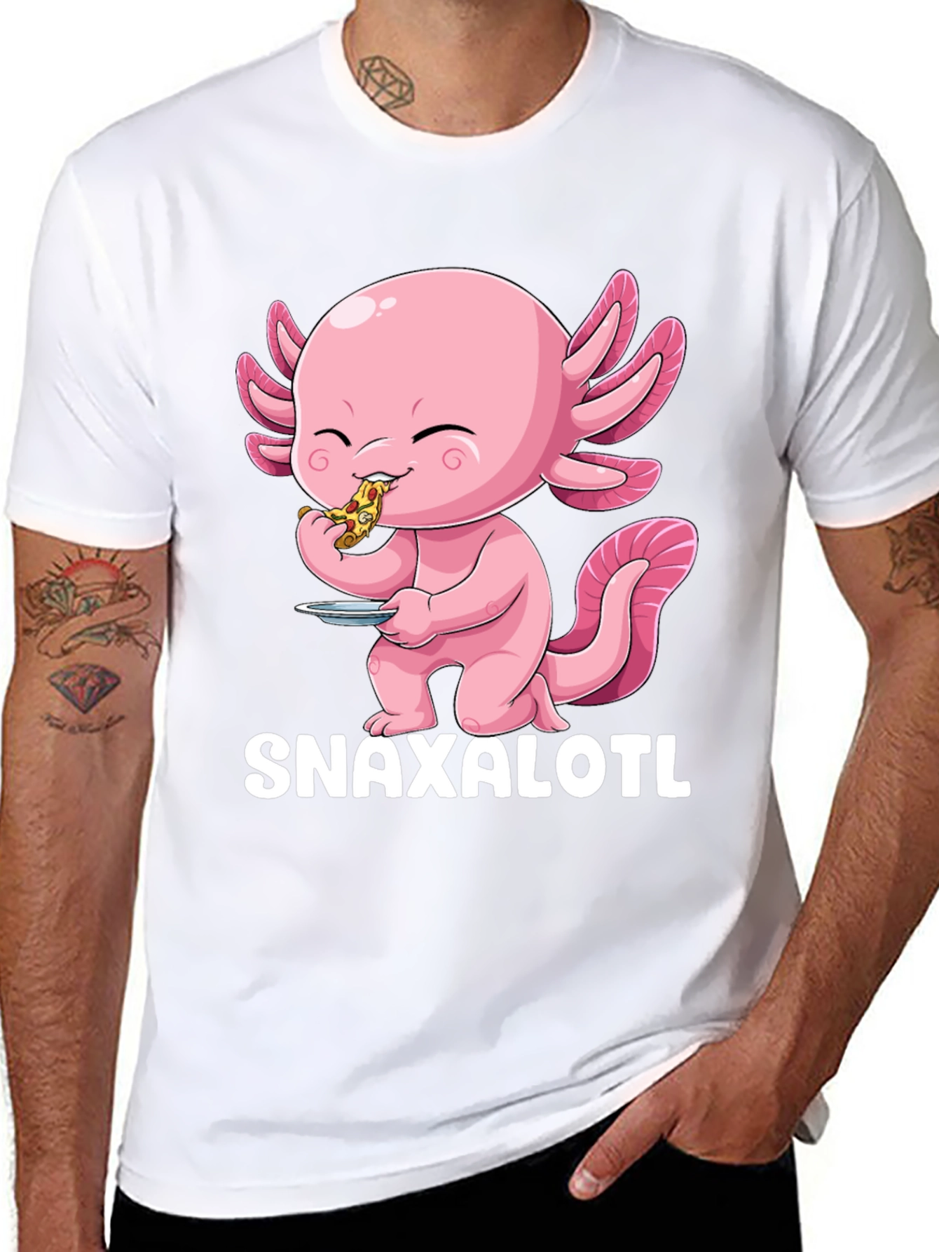 Snaxalotl T-Shirt - Cute Axolotl Pizza Lover