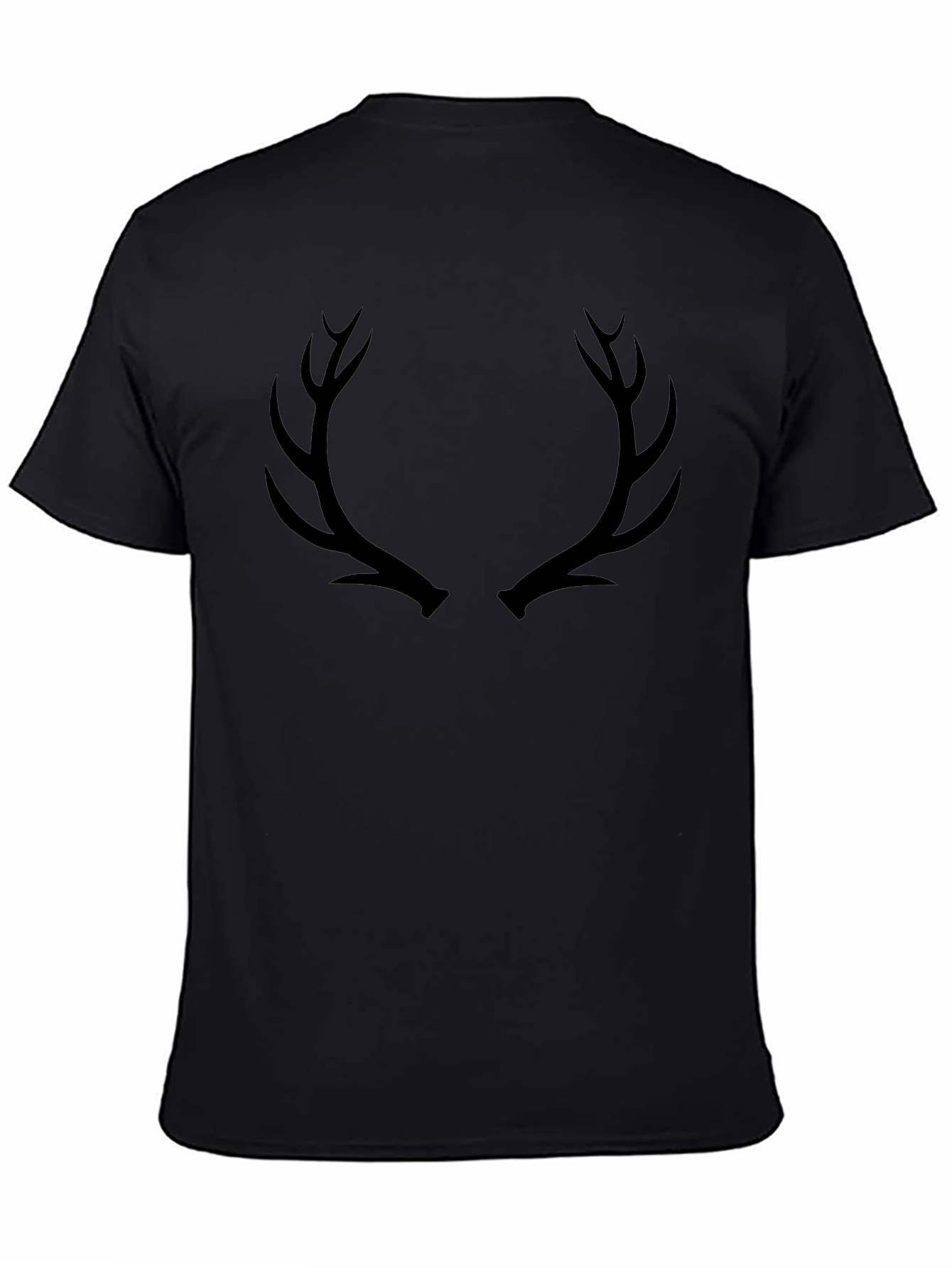 Mens Black Antler Graphic T-Shirt