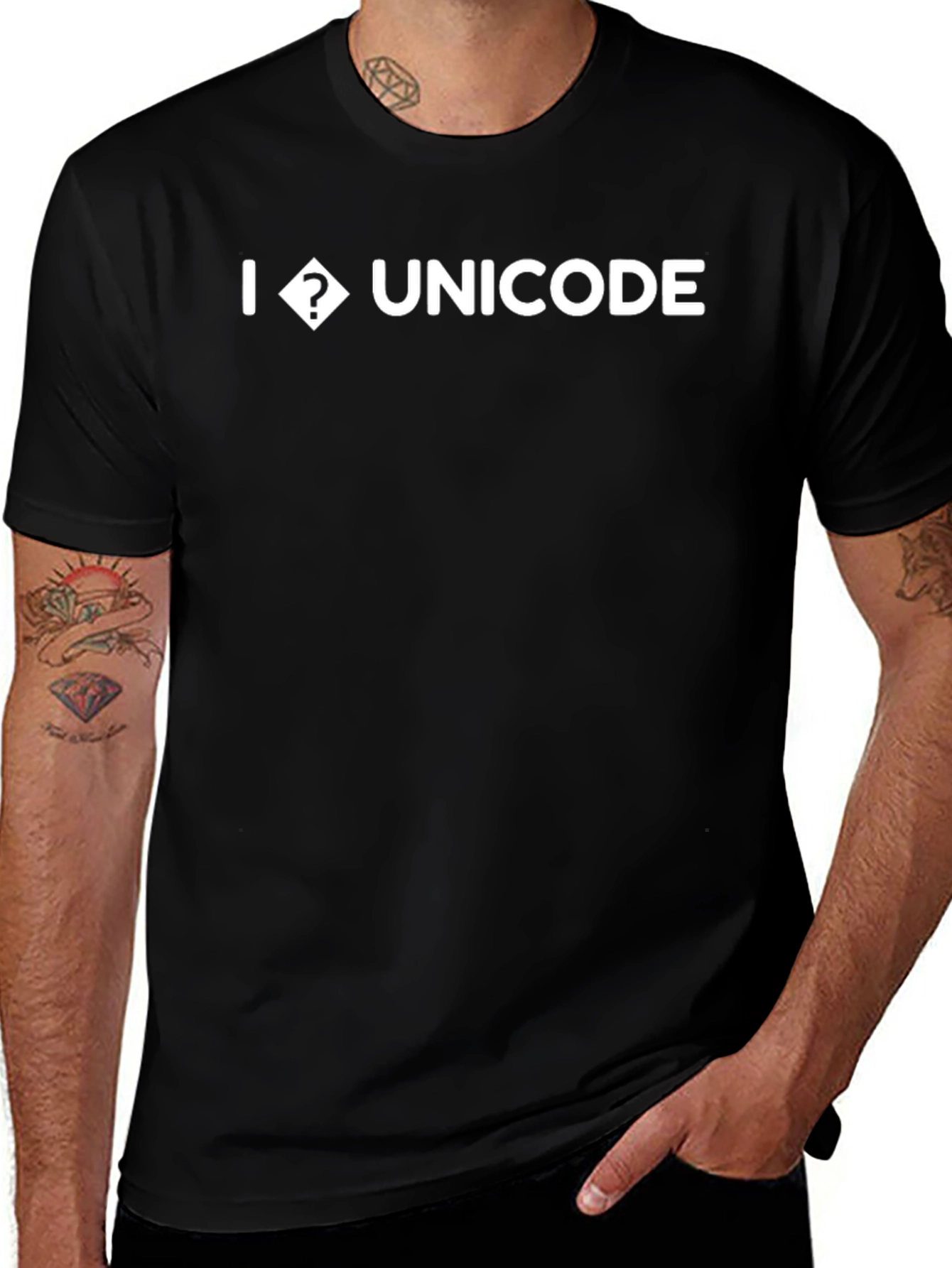 I Love Unicode T-Shirt - Black Cotton Tee