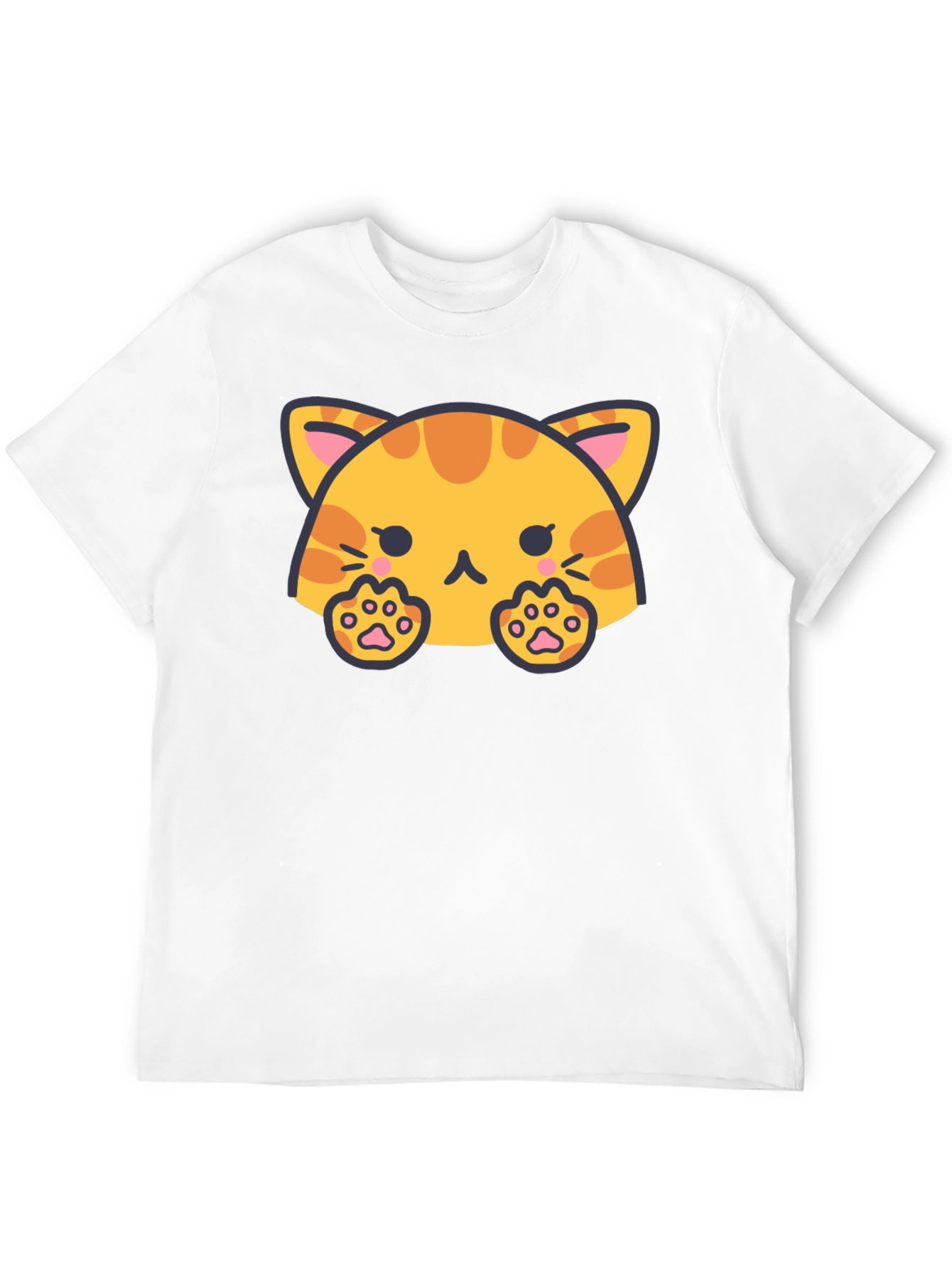 Cute Cat Graphic Tee - Black