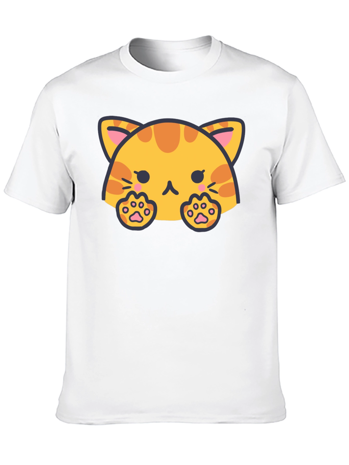 Cute Cat Graphic Tee - Black
