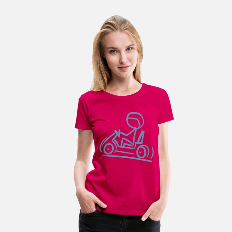 Go-Kart Silhouette Stick Figure Line Drawing