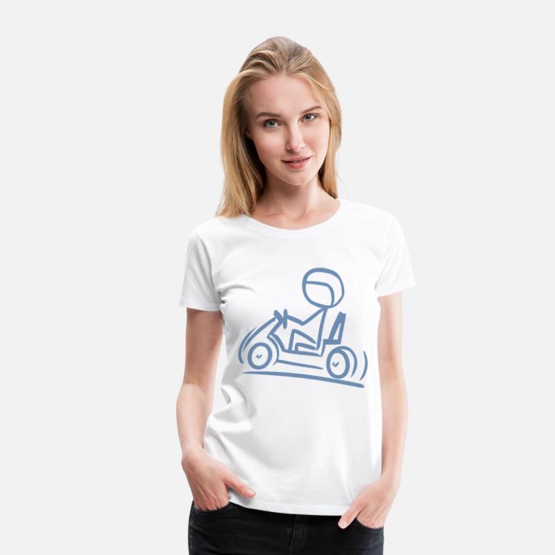 Go-Kart Silhouette Stick Figure Line Drawing