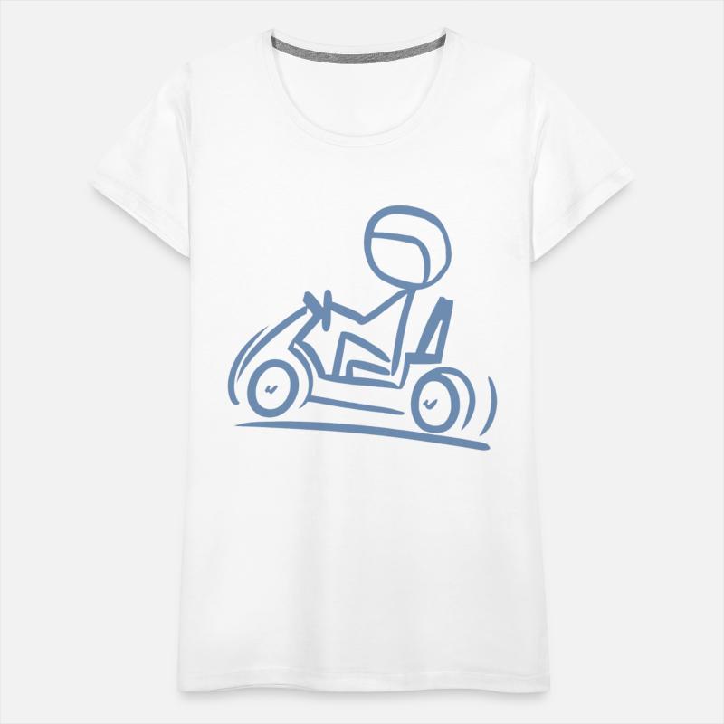 Go-Kart Silhouette Stick Figure Line Drawing