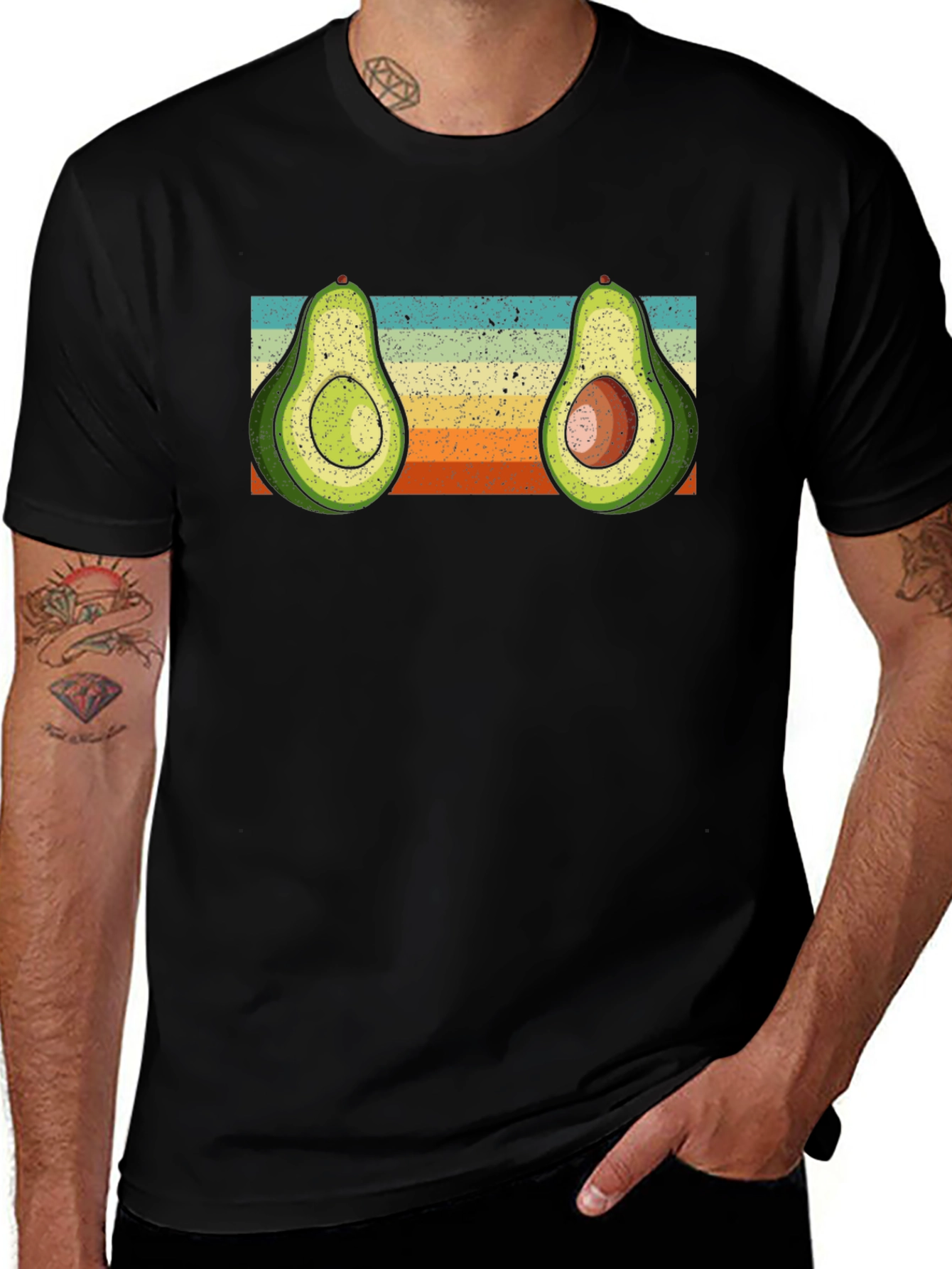 Avocado Graphic Tee - Retro Style