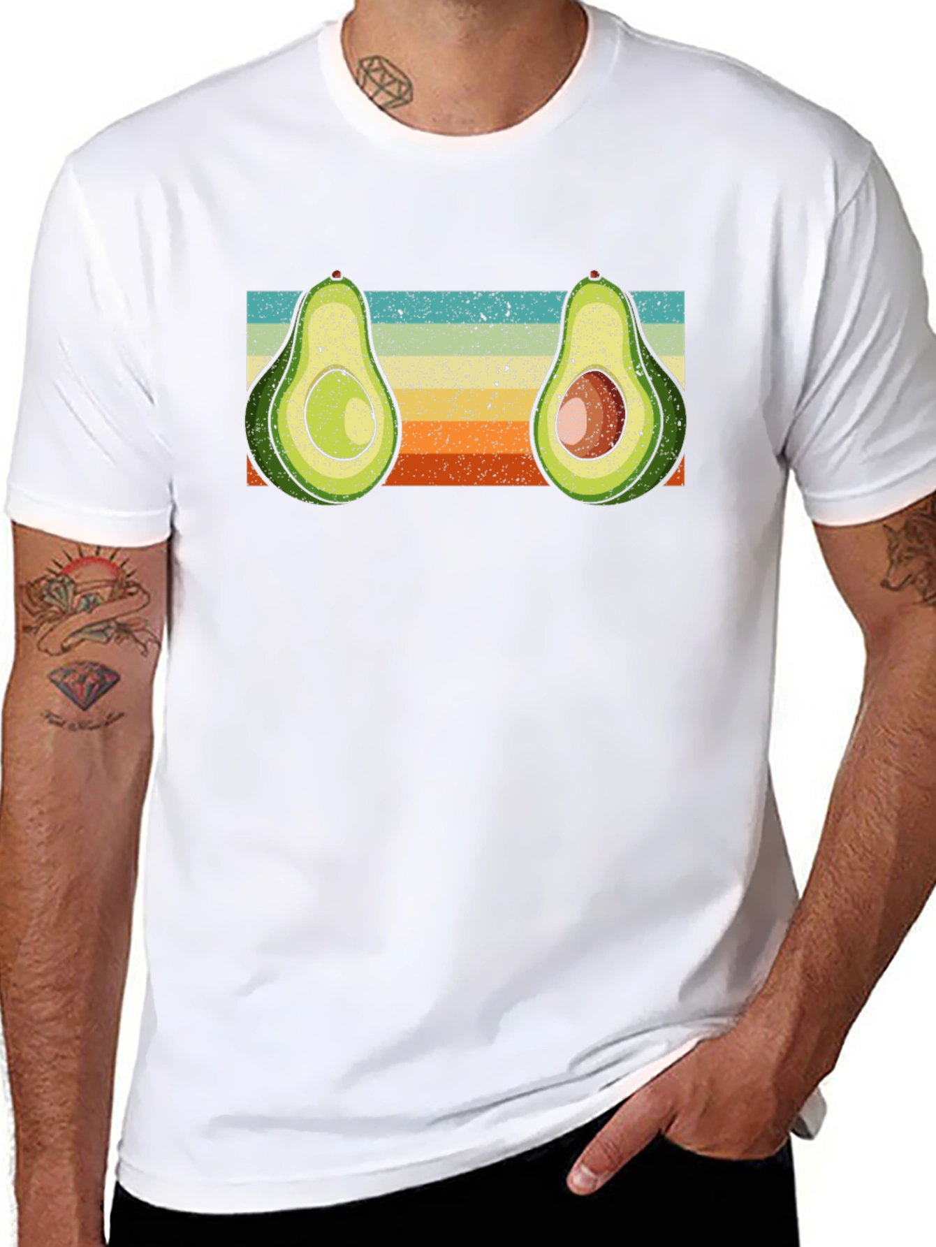 Avocado Graphic Tee - Retro Style