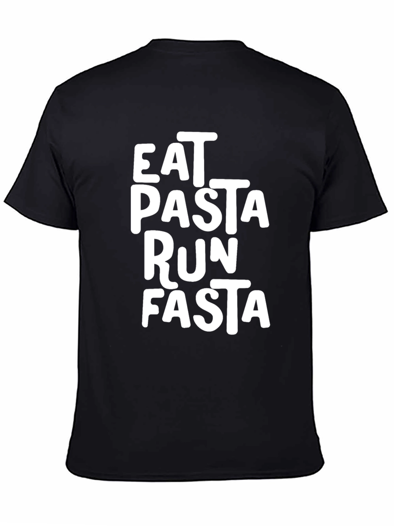Eat Pasta Run Fasta T-Shirt - Black Cotton Blend