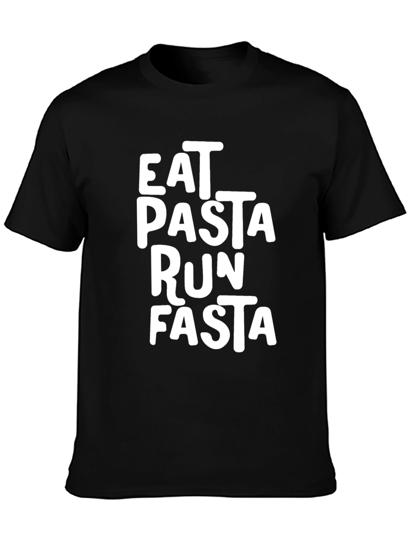 Eat Pasta Run Fasta T-Shirt - Black Cotton Blend
