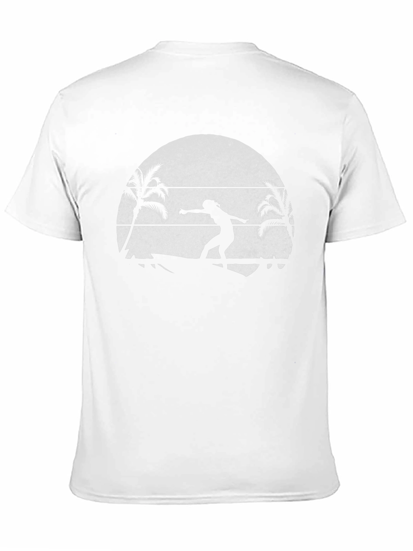 Surfer Silhouette T-Shirt - Tropical Beach Design