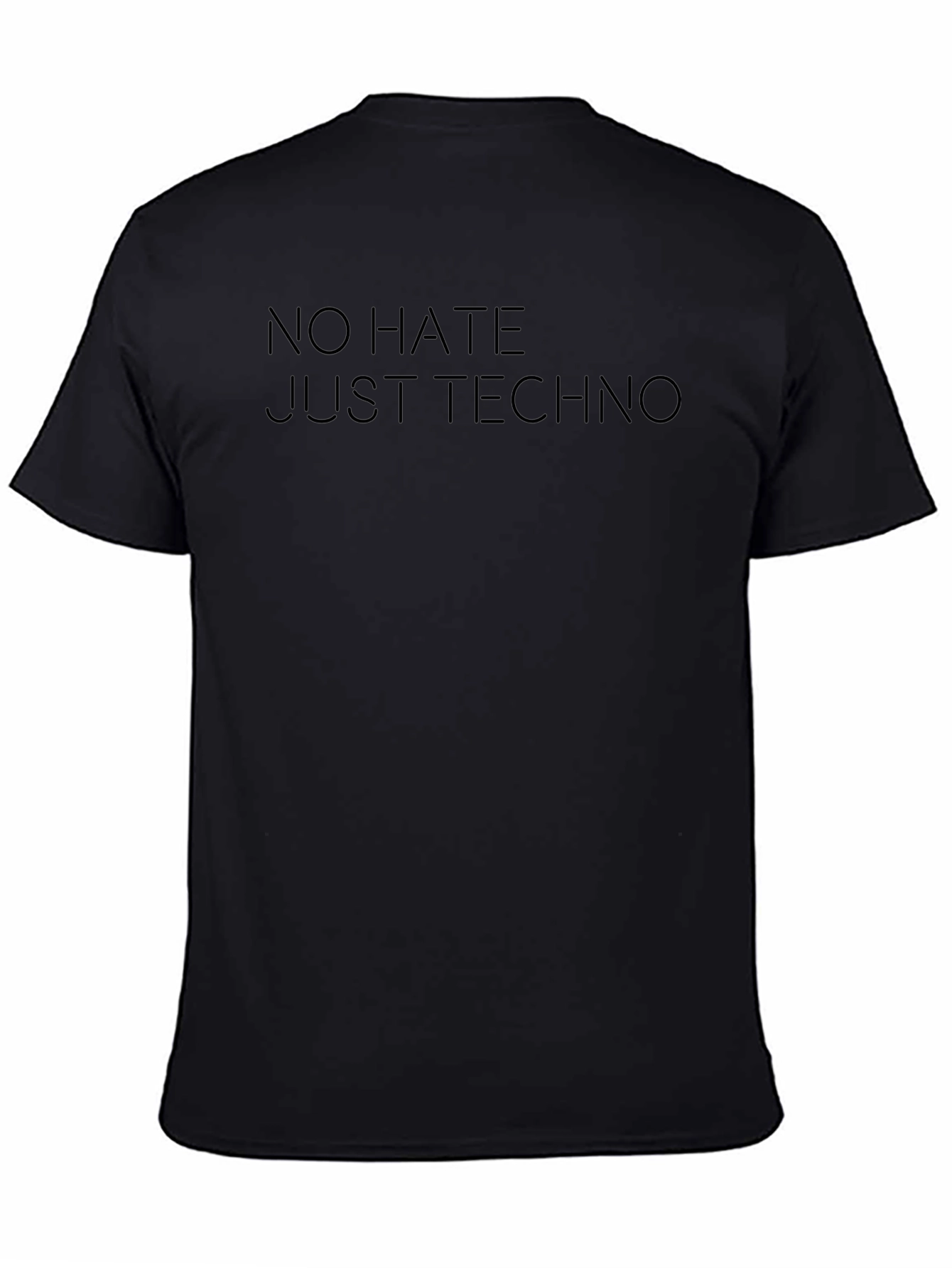 No Hate Just Techno Black Graphic Tee