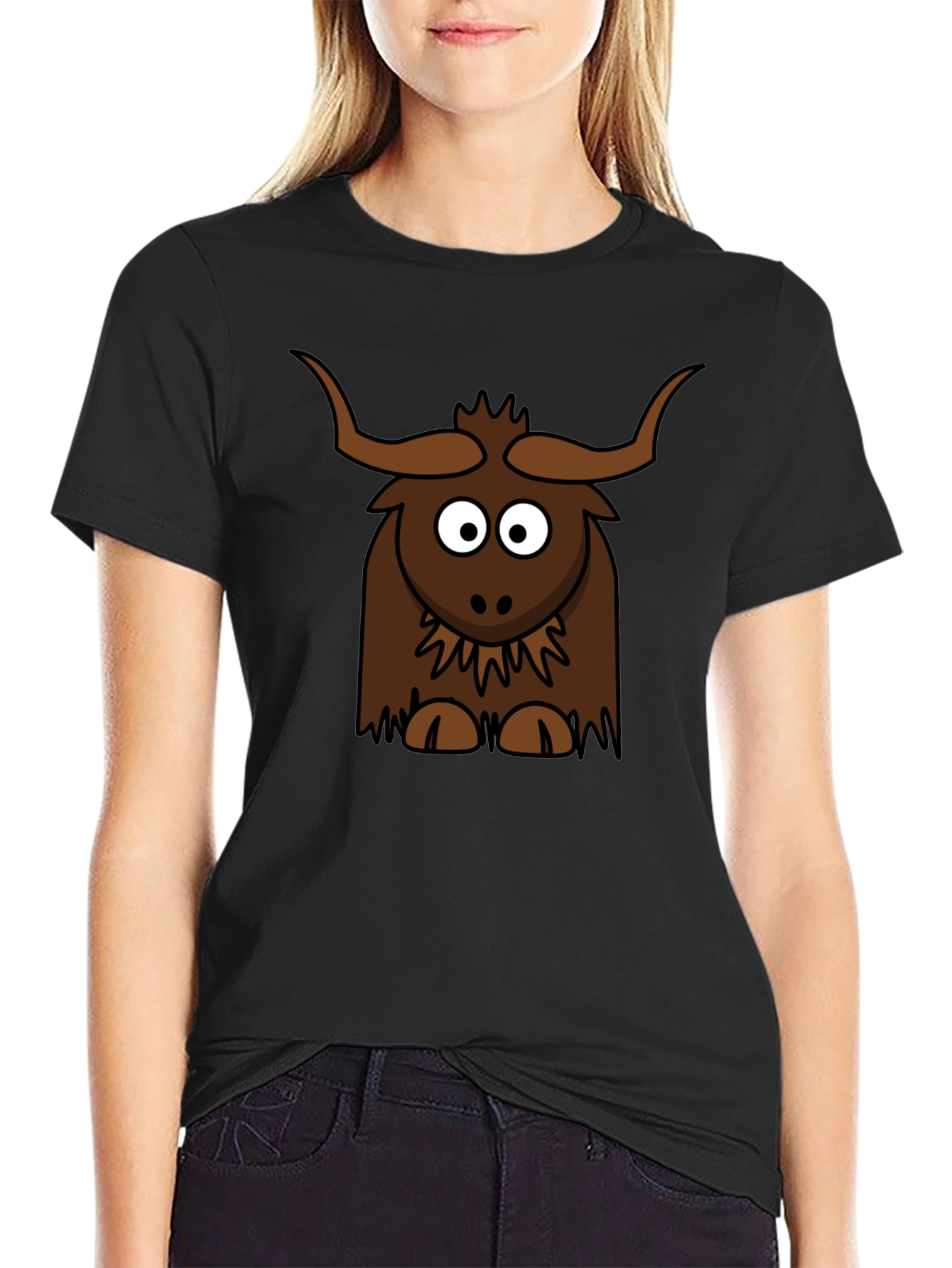 Cartoon Yak Graphic Tee - Fun & Unique!