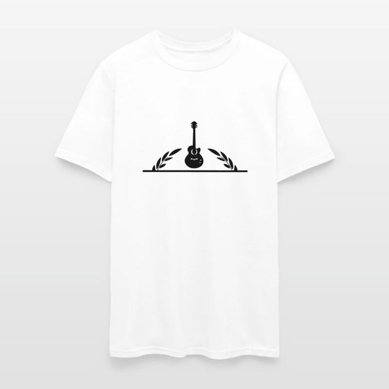 Guitar in half laurel wreath