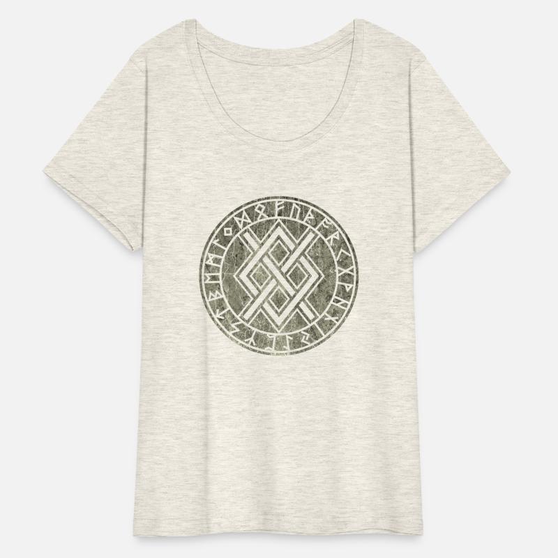 Gungnir Symbol with Elder Futhark Stone Distressed