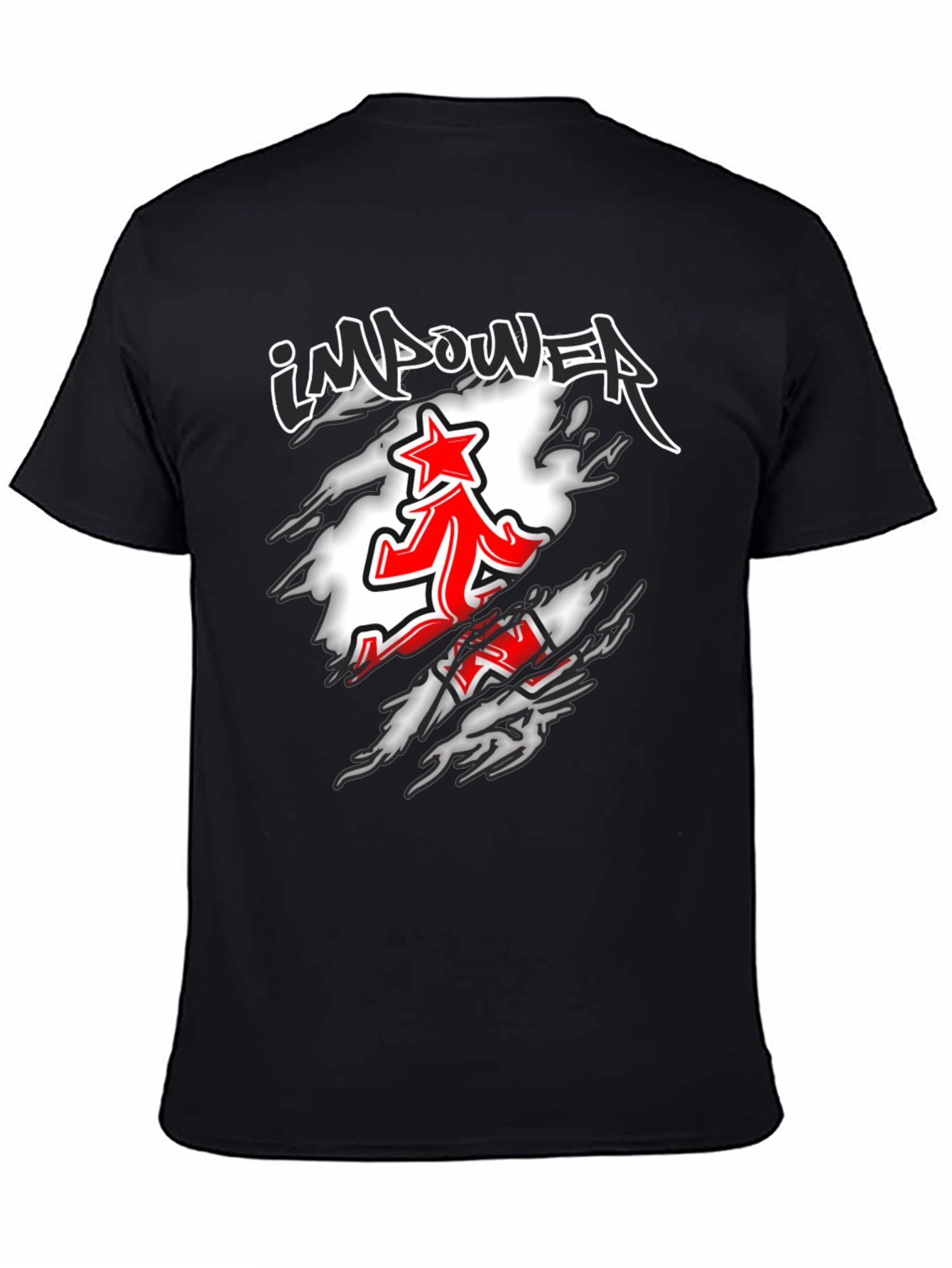 Impower Running Star Graphic Black T-Shirt