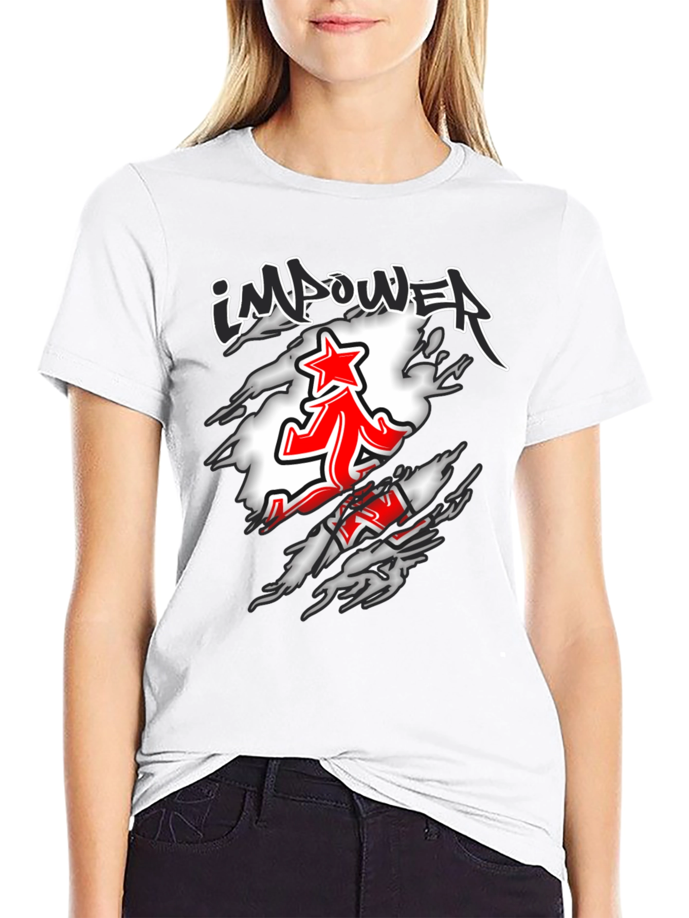 Impower Running Star Graphic Black T-Shirt