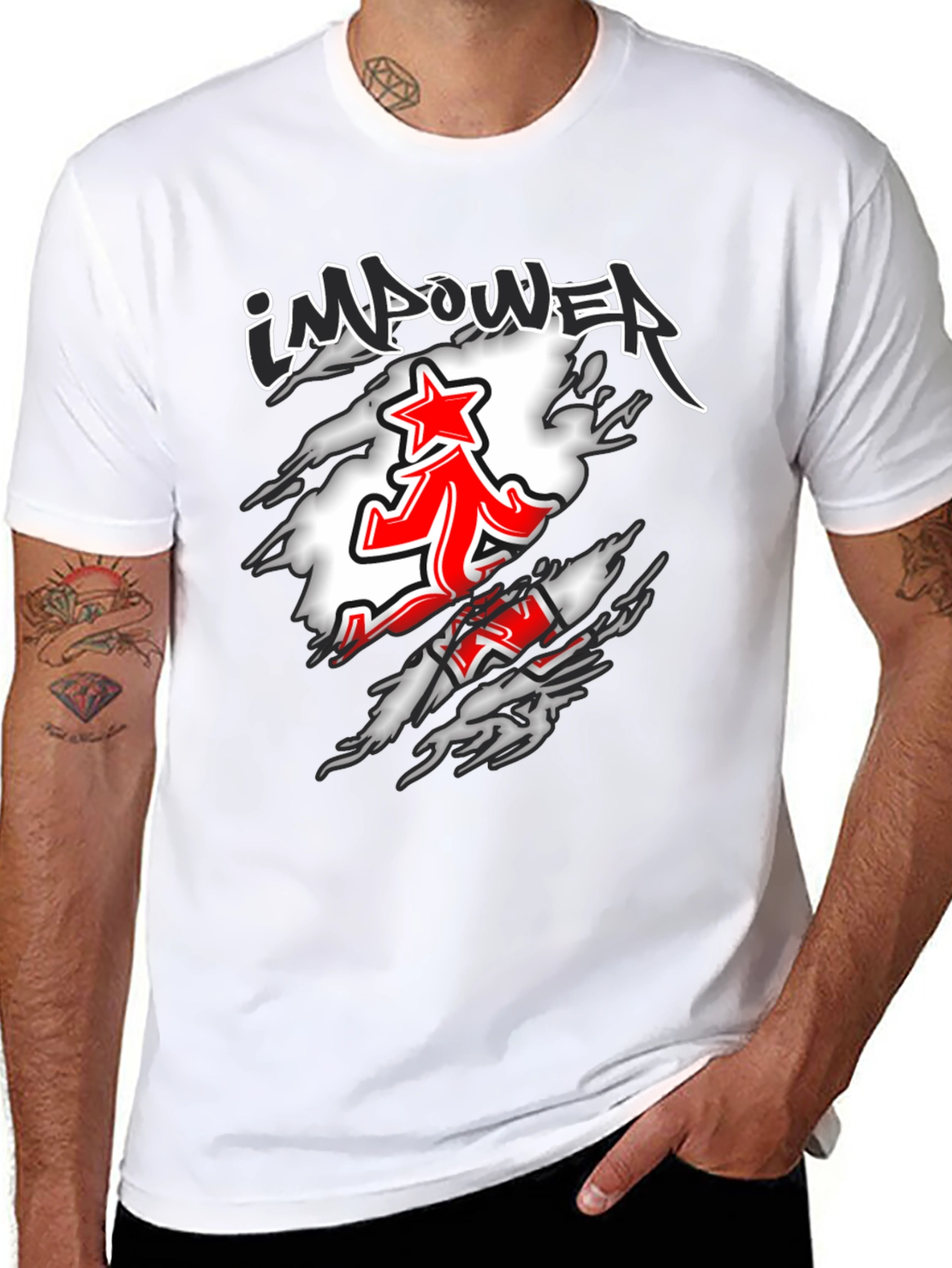 Impower Running Star Graphic Black T-Shirt
