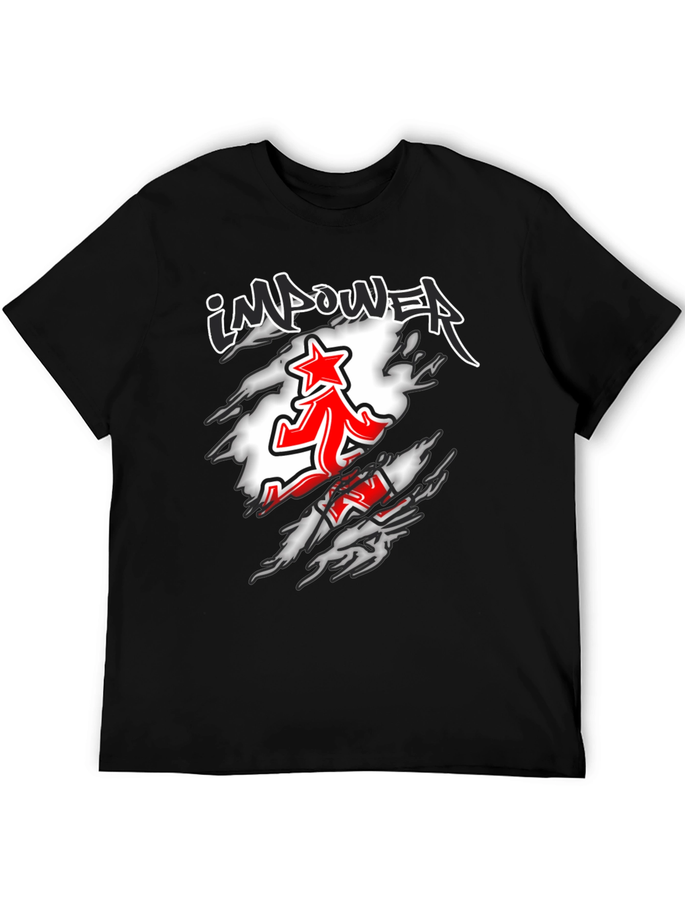 Impower Running Star Graphic Black T-Shirt